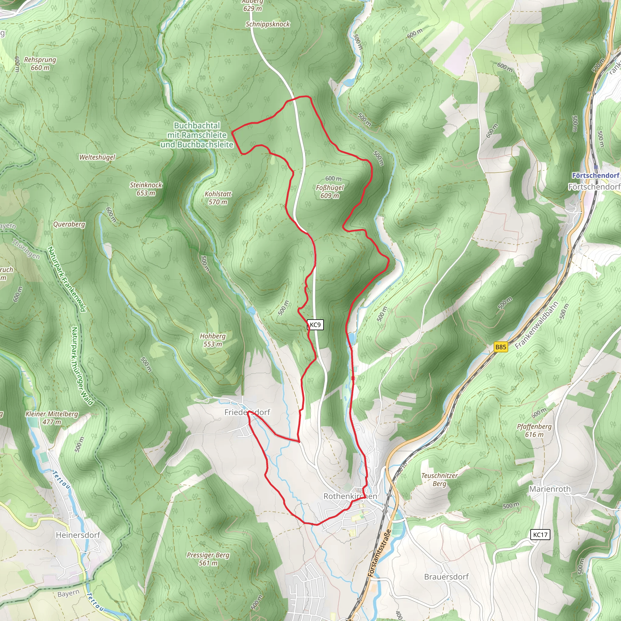 Kreuze Weg mobile static map