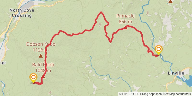 Mountains-to-Sea Trail stage 21 Map