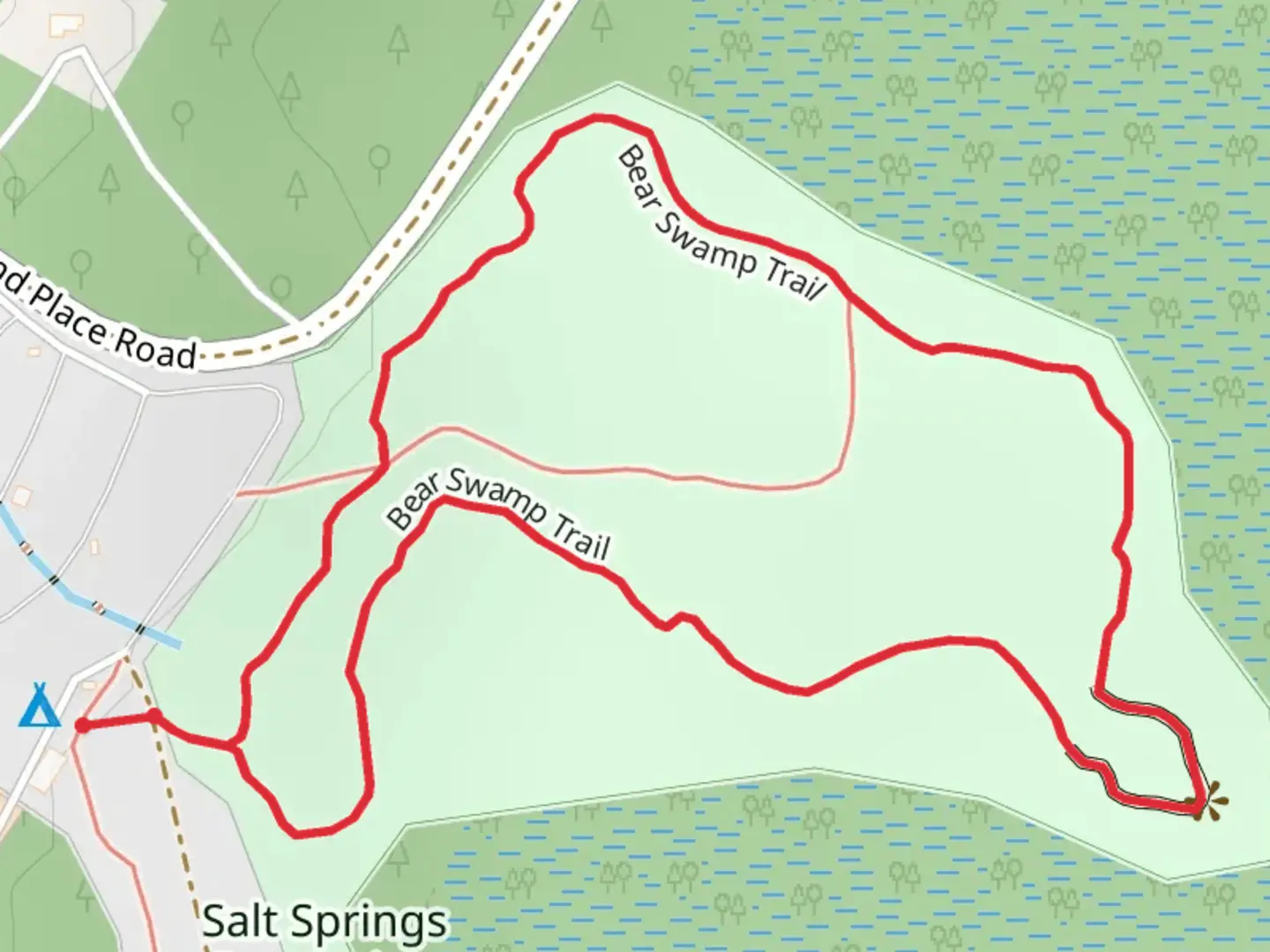 An image depicting the trail Bear Swamp Loop Trail and its surrounding area.