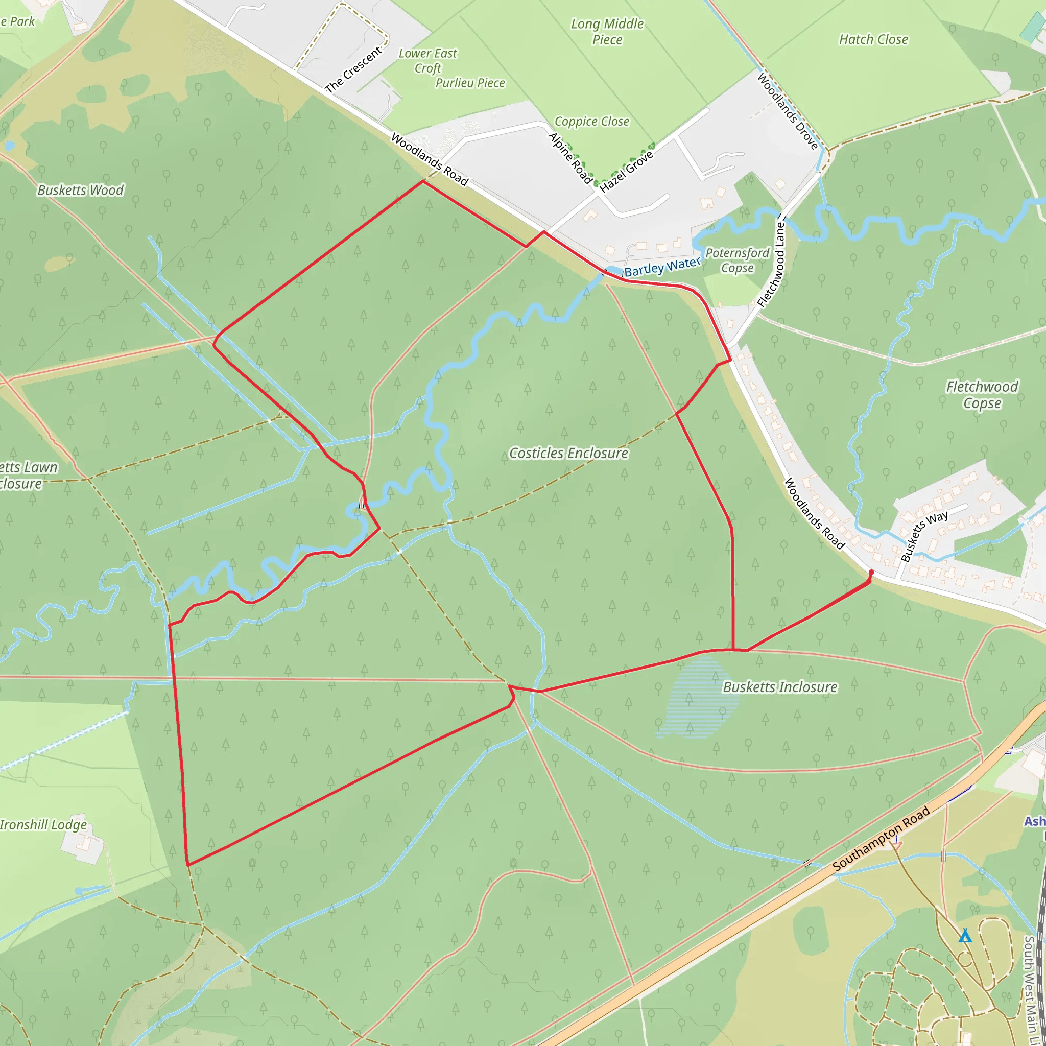 Costicles Enclosure Loop mobile static map
