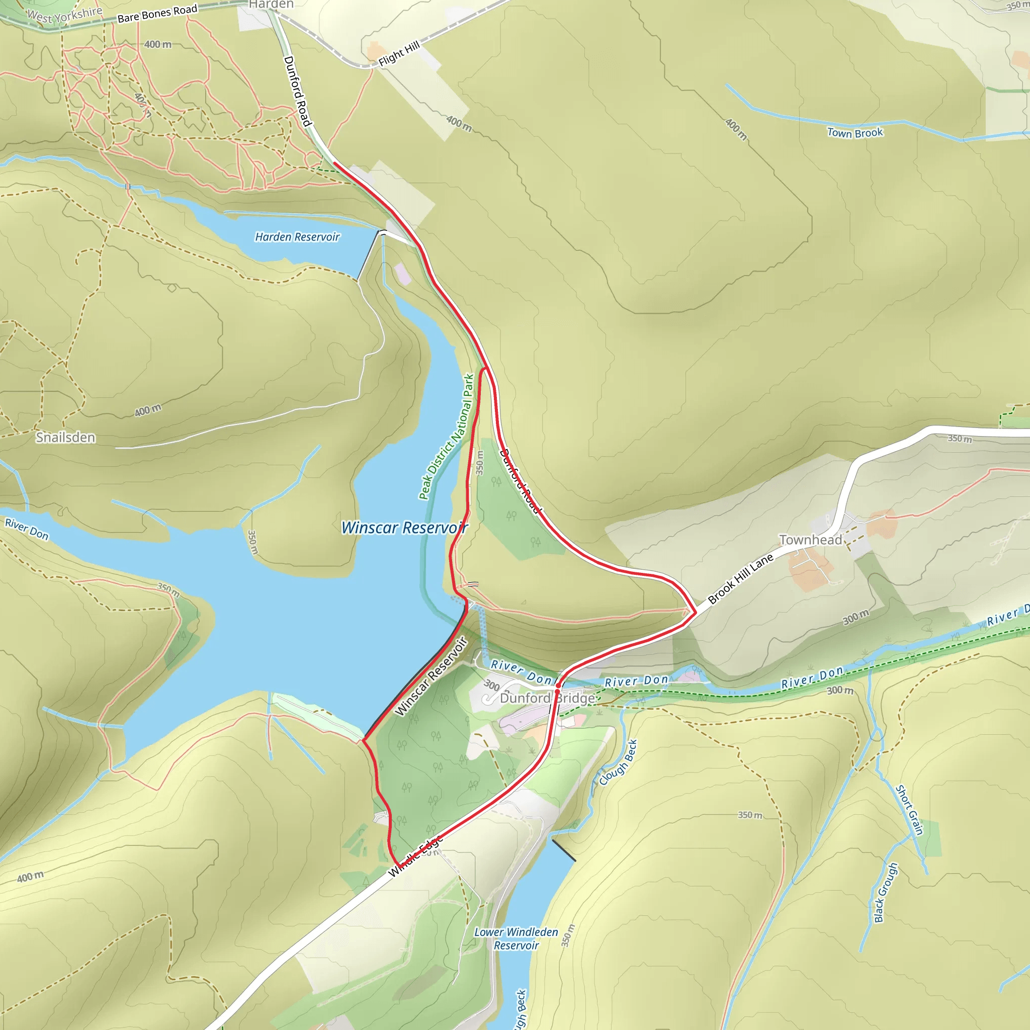 Winscar Reservoir Walk mobile static map