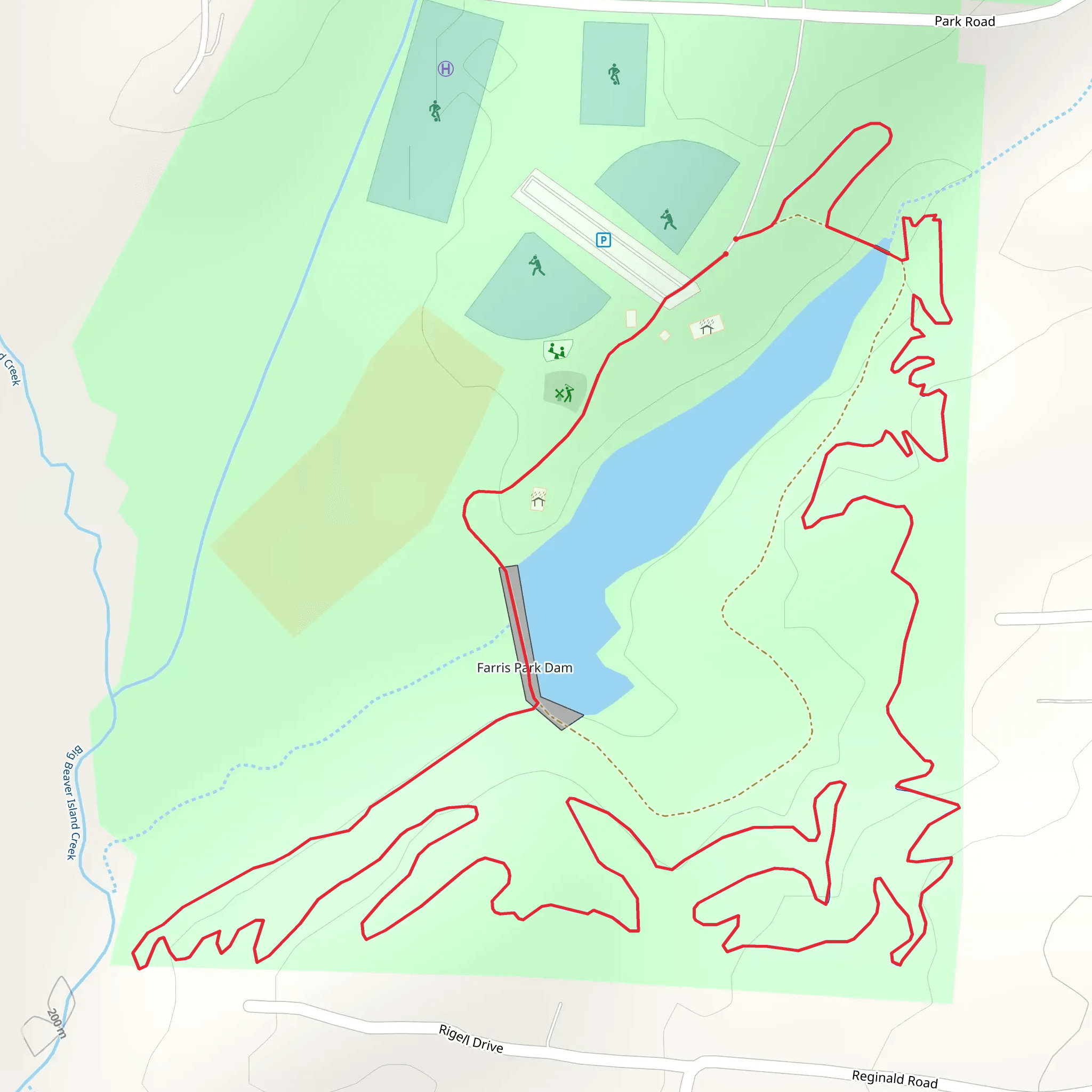 Farris Memorial Park Loop mobile static map
