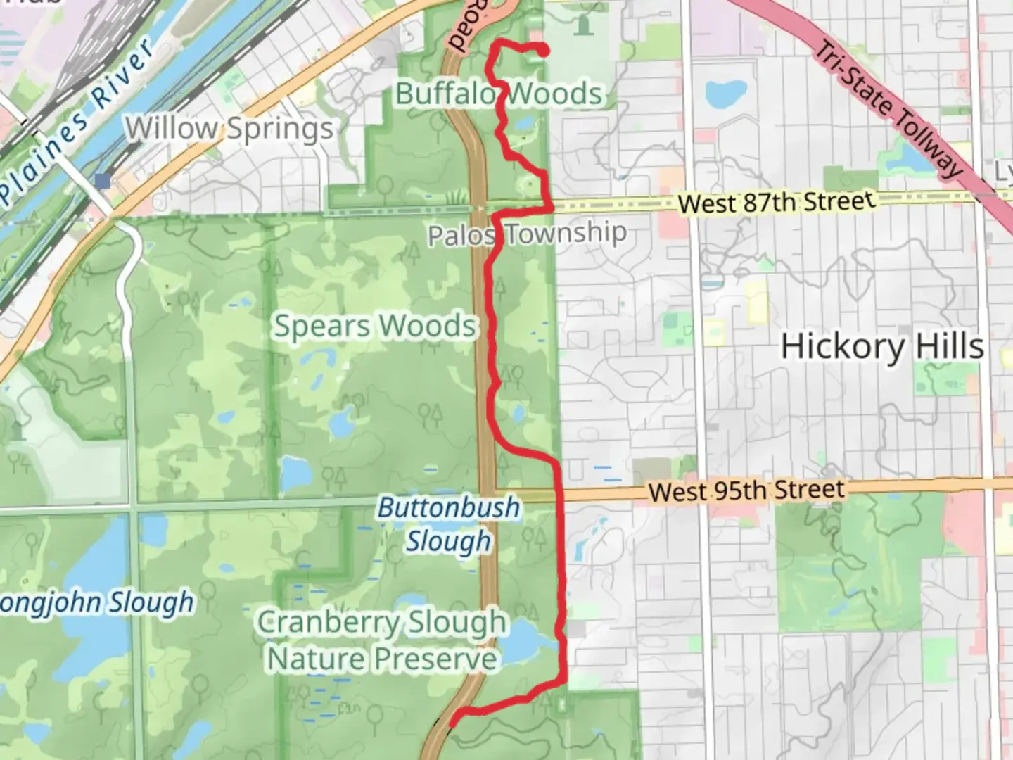 An image depicting the trail Palos Brown Unpaved Trail and its surrounding area.