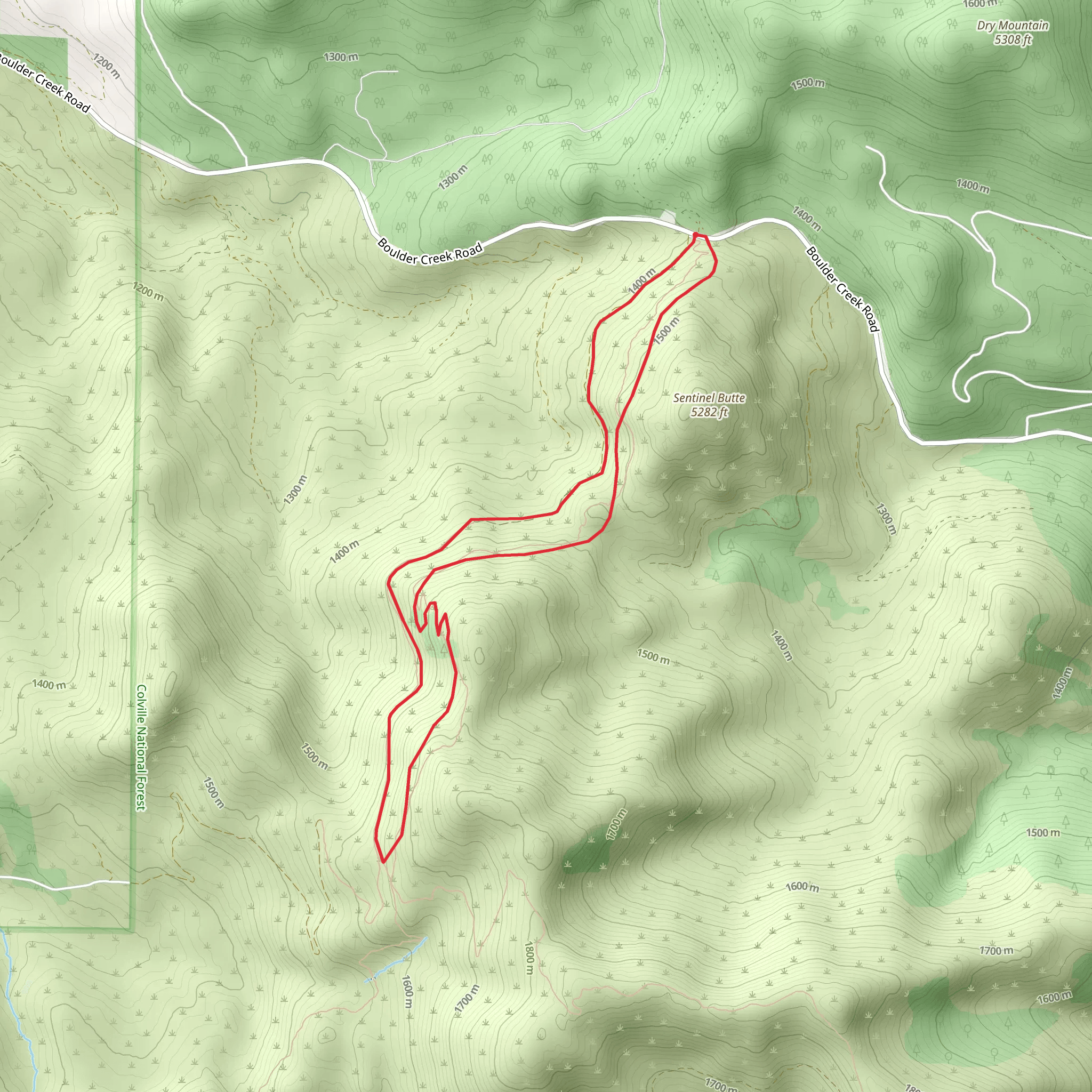 Kettle Crest North Trail and Upper Butte Creek Road Loop mobile static map