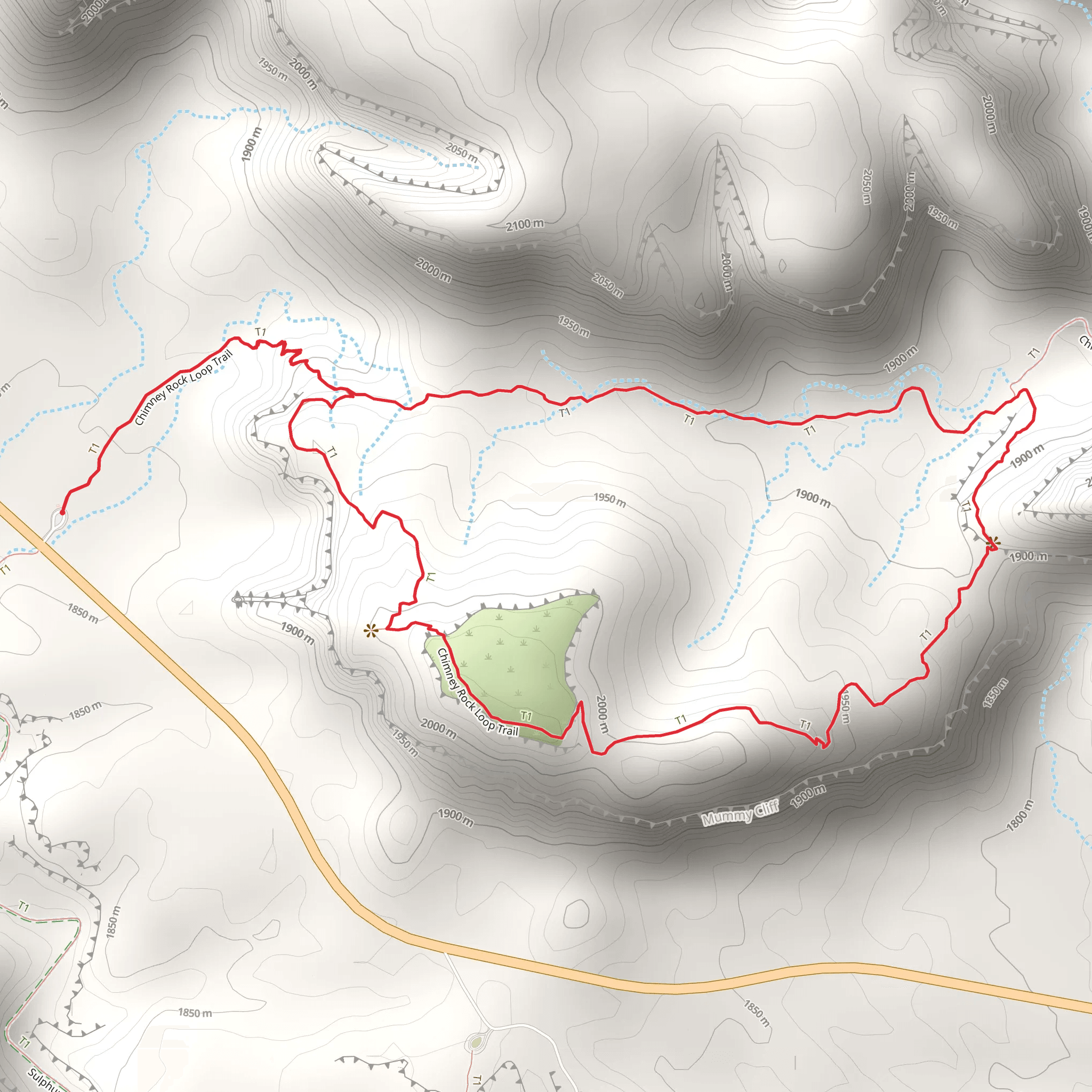Chimney Rock Loop Trail mobile static map