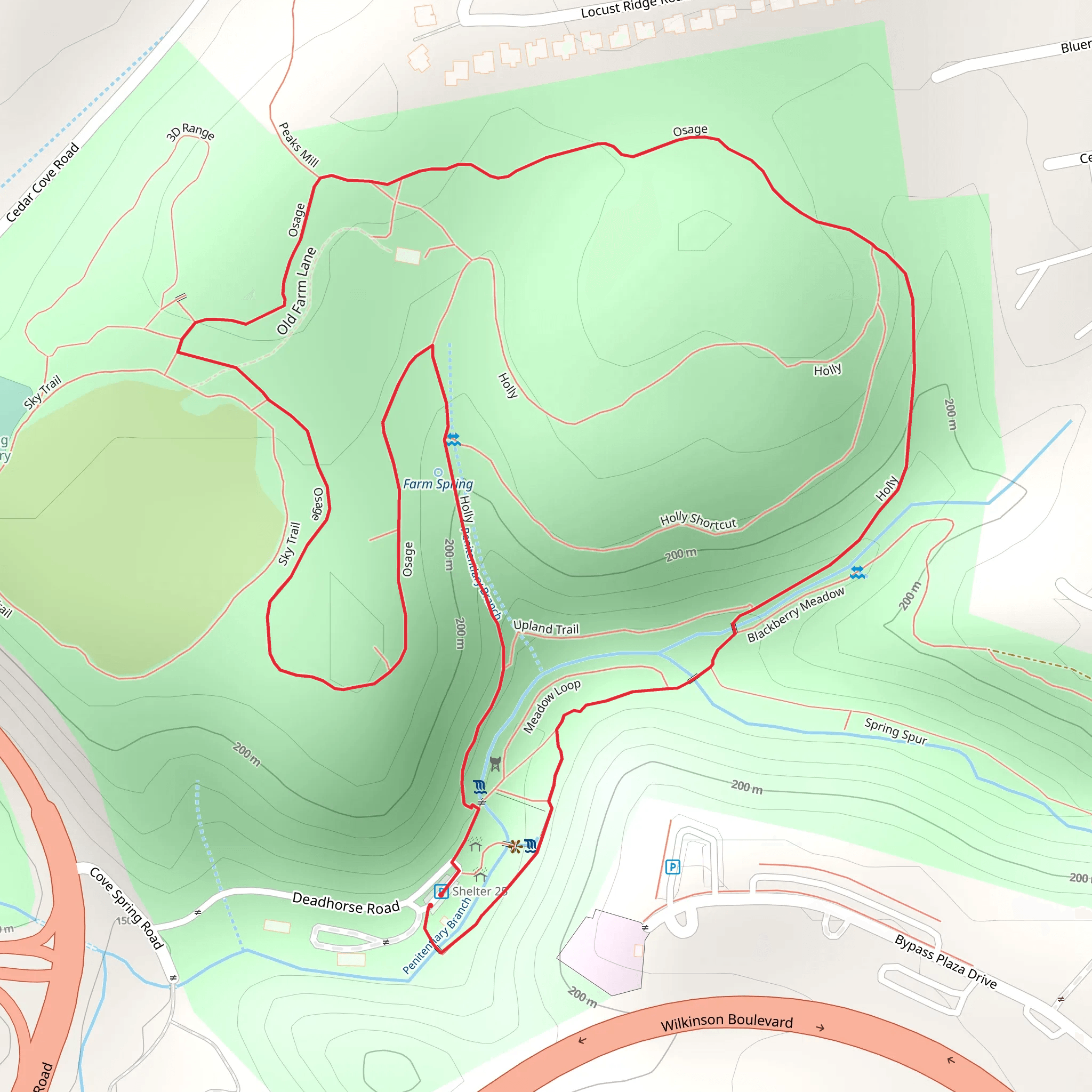 Upland, Holly and Osage Loop mobile static map