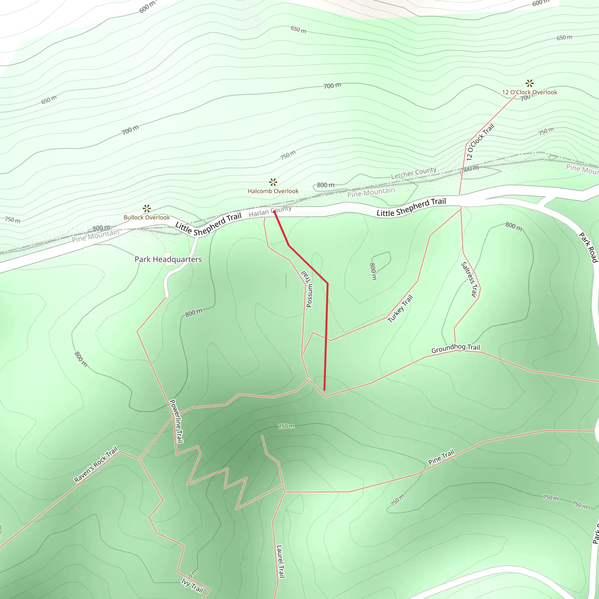 Possum Trail mobile static map