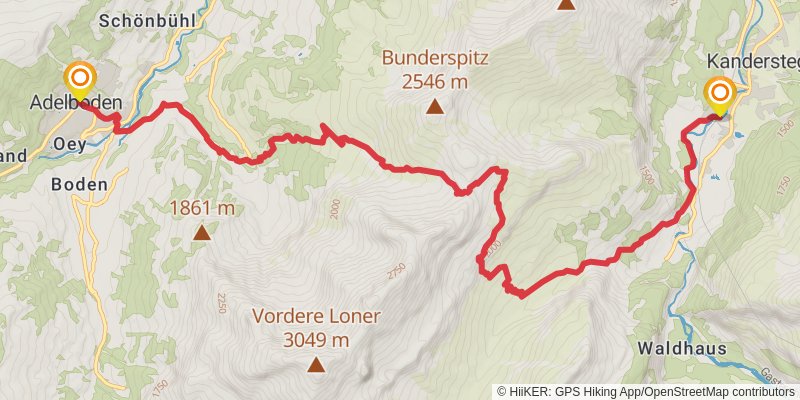 Alpine Pass Route stage 14 Map