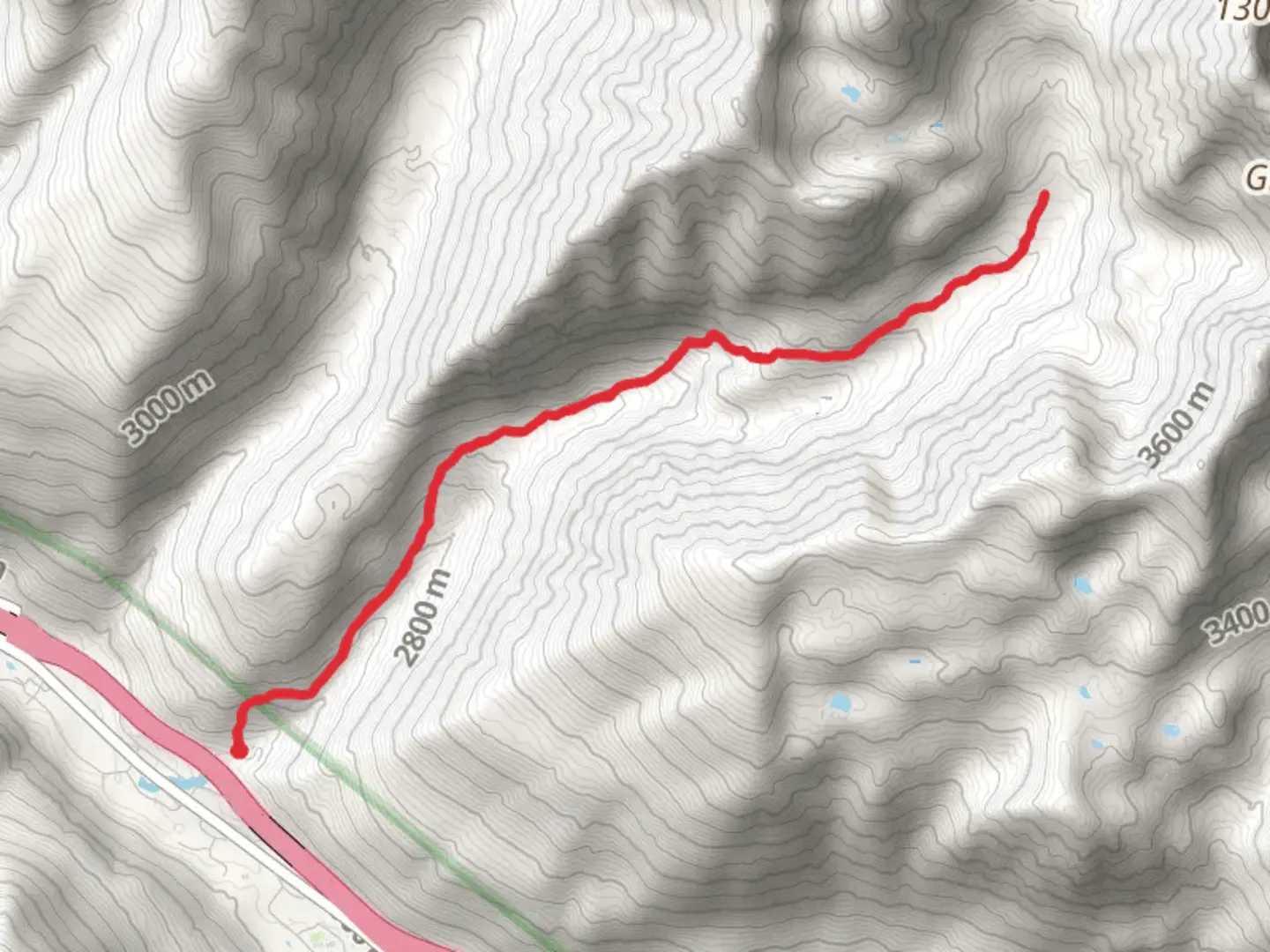 An image depicting the trail Bighorn Creek Trail and its surrounding area.