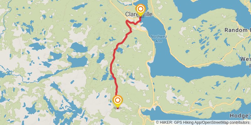 Newfoundland T'railway Trail stage 25 Map