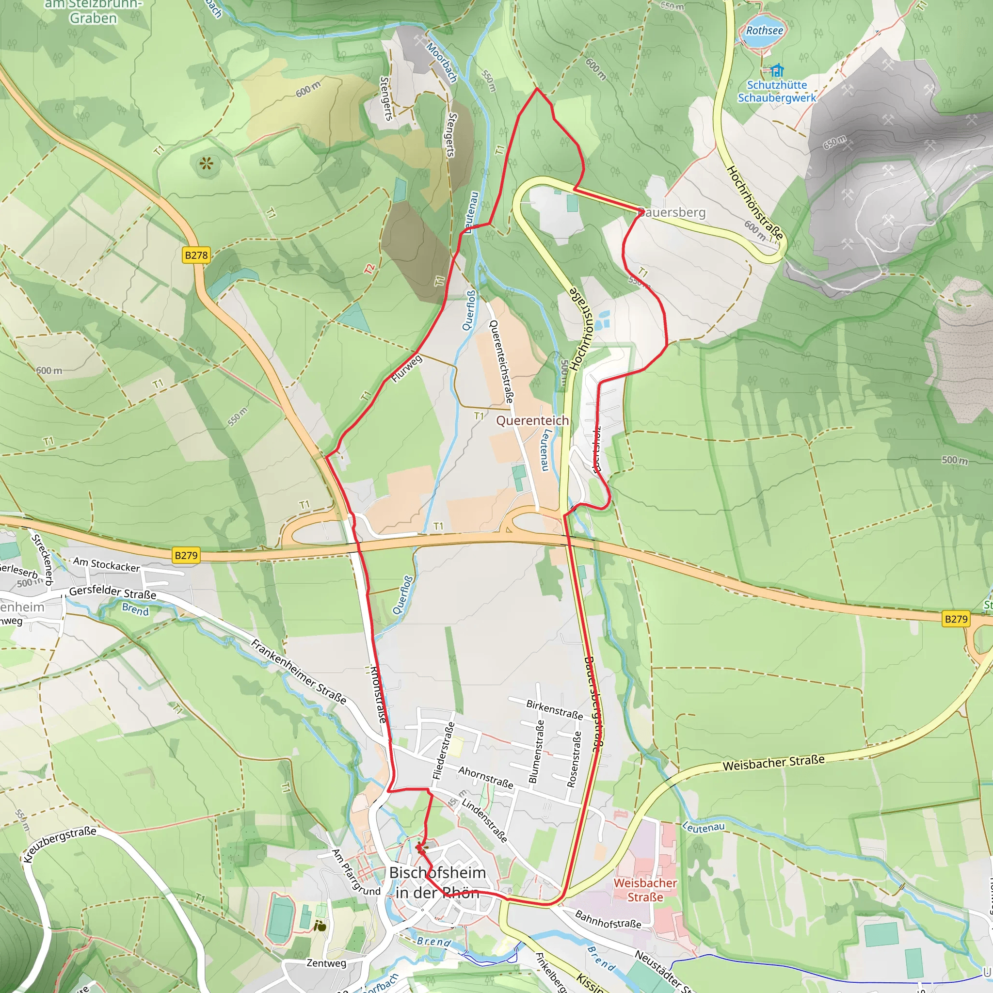 Bischofsheim Oberelsbach Rundweg mobile static map