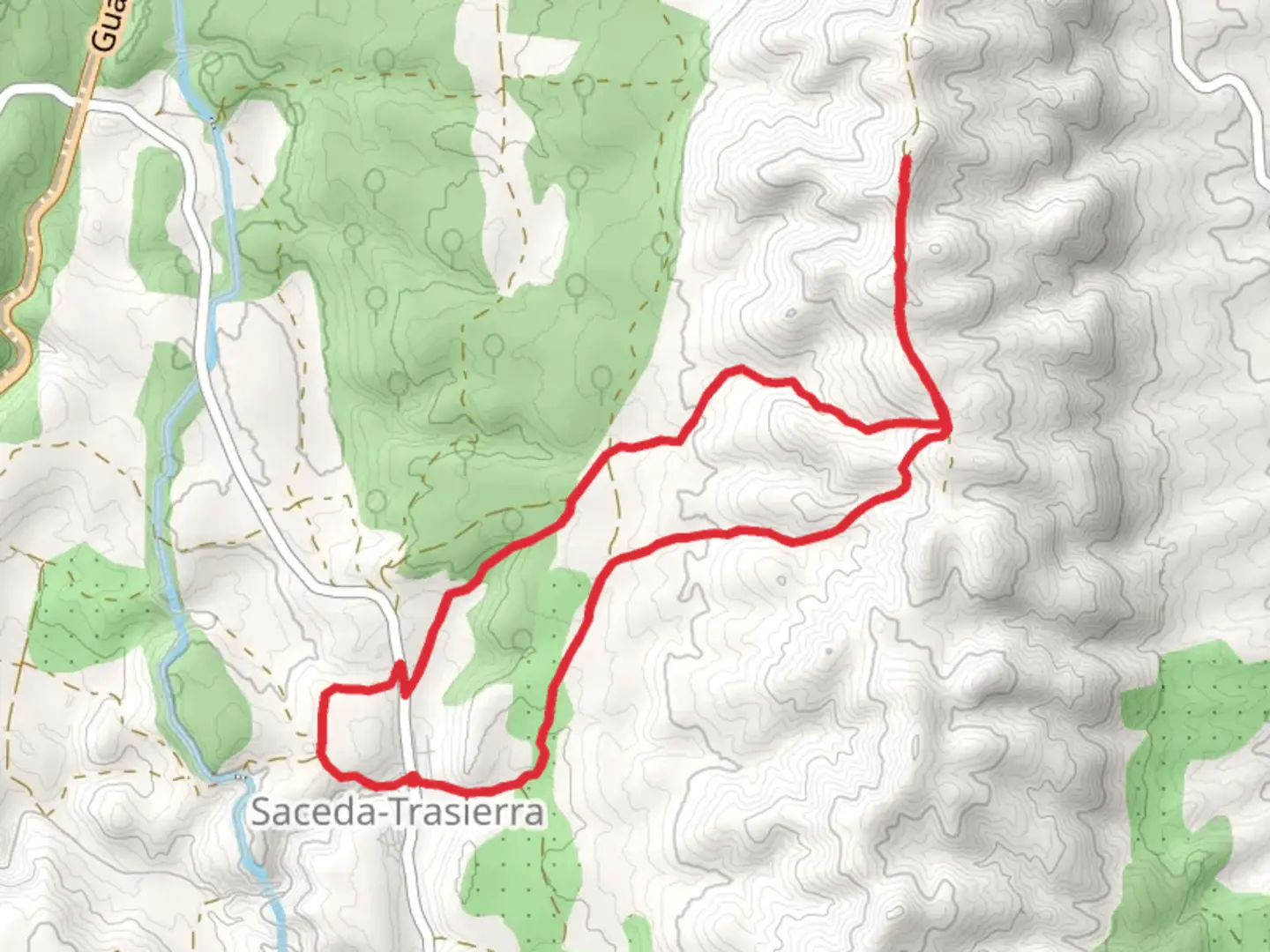 An image depicting the trail Altomira road PR CU 40 and its surrounding area.