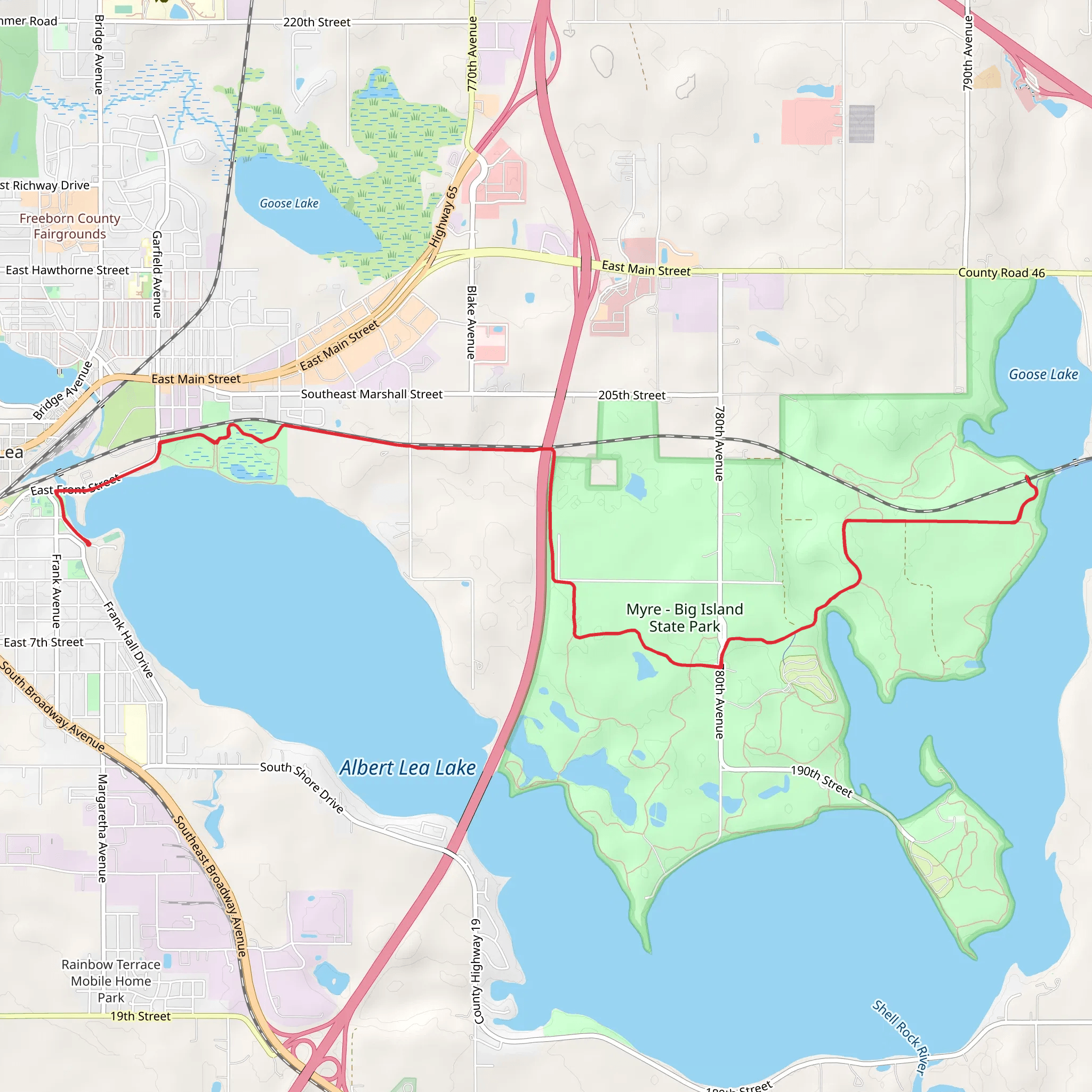 Blazing Star State Trail mobile static map