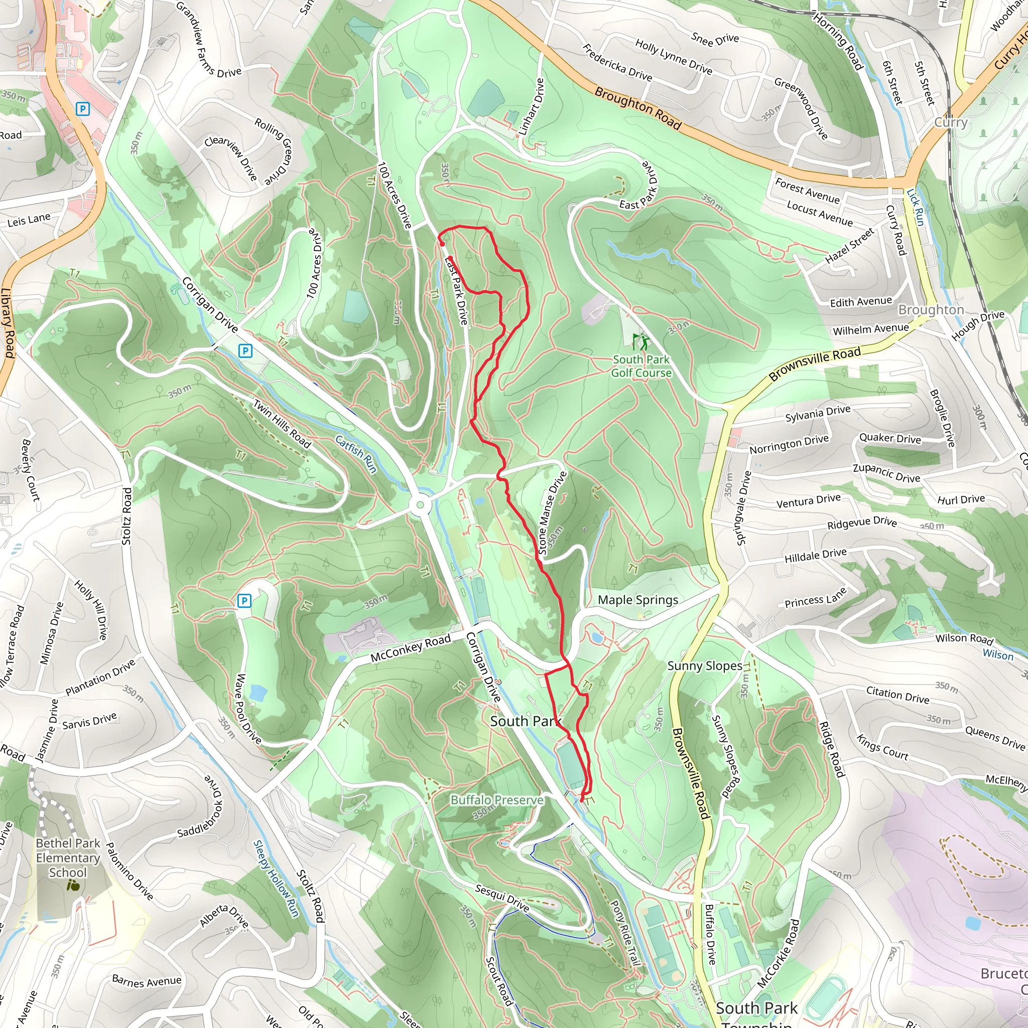 Buffalo Ridge East Loop Trail mobile static map