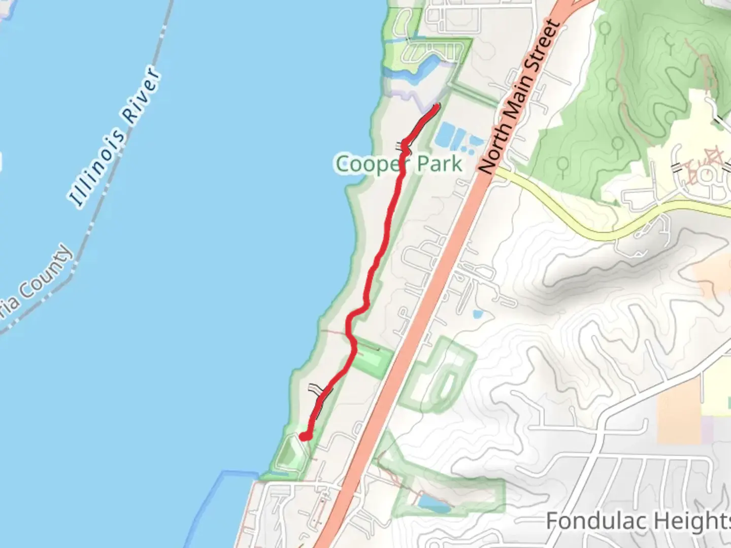 An image depicting the trail Cooper Park North and its surrounding area.