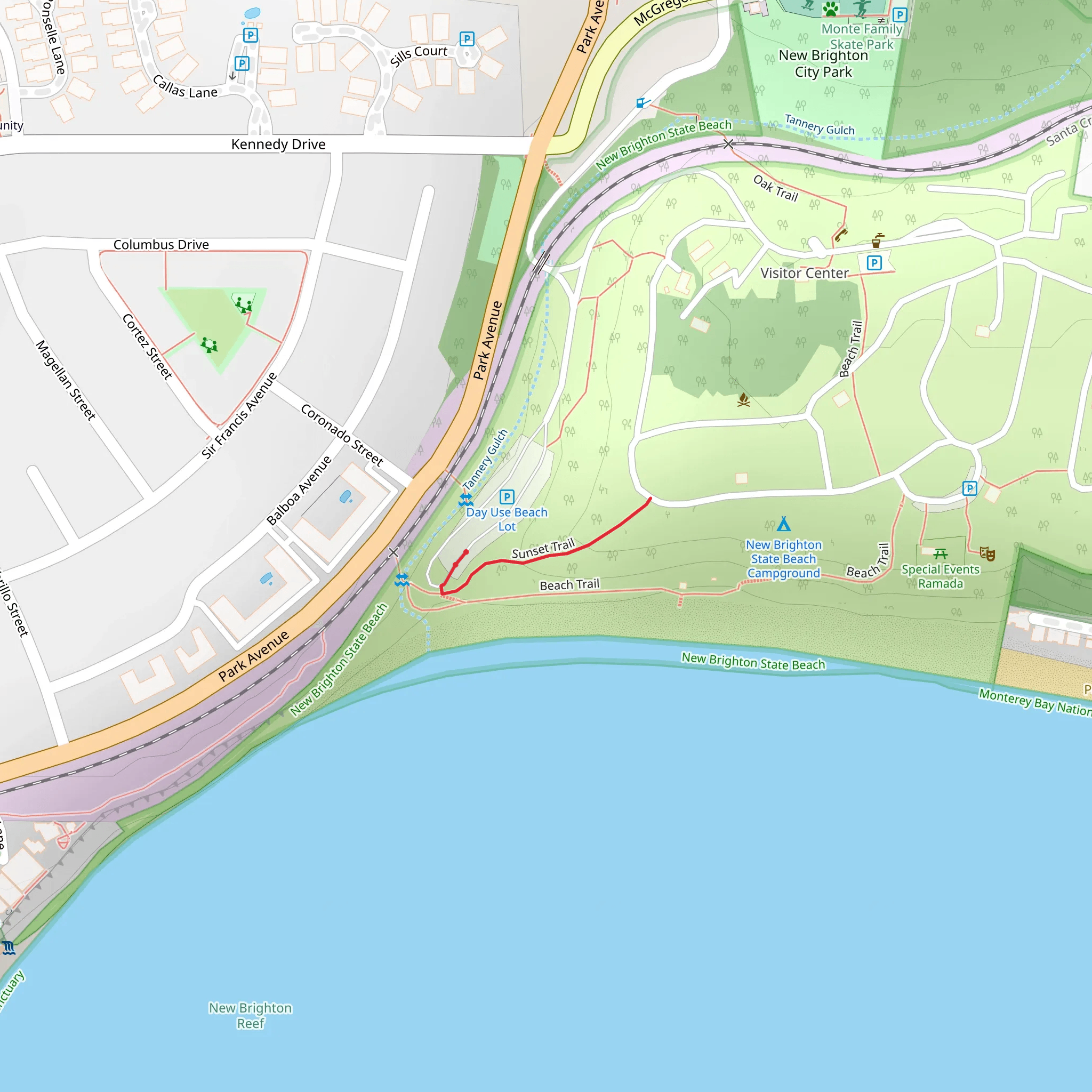 Sunset Trail Out and Back mobile static map