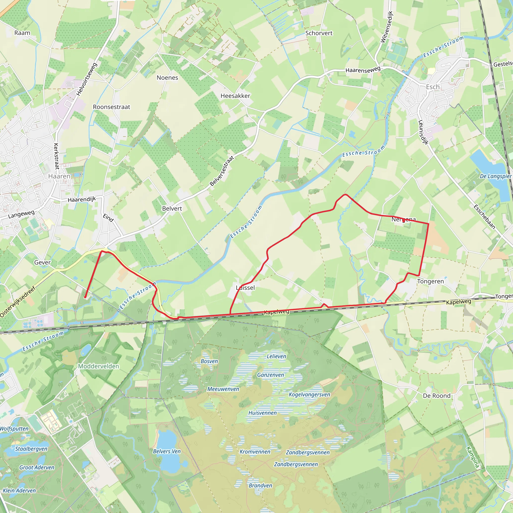 Kasteel Nemerlaer and Heesemanshoeve via Uilenbroek and Kapel Weg mobile static map