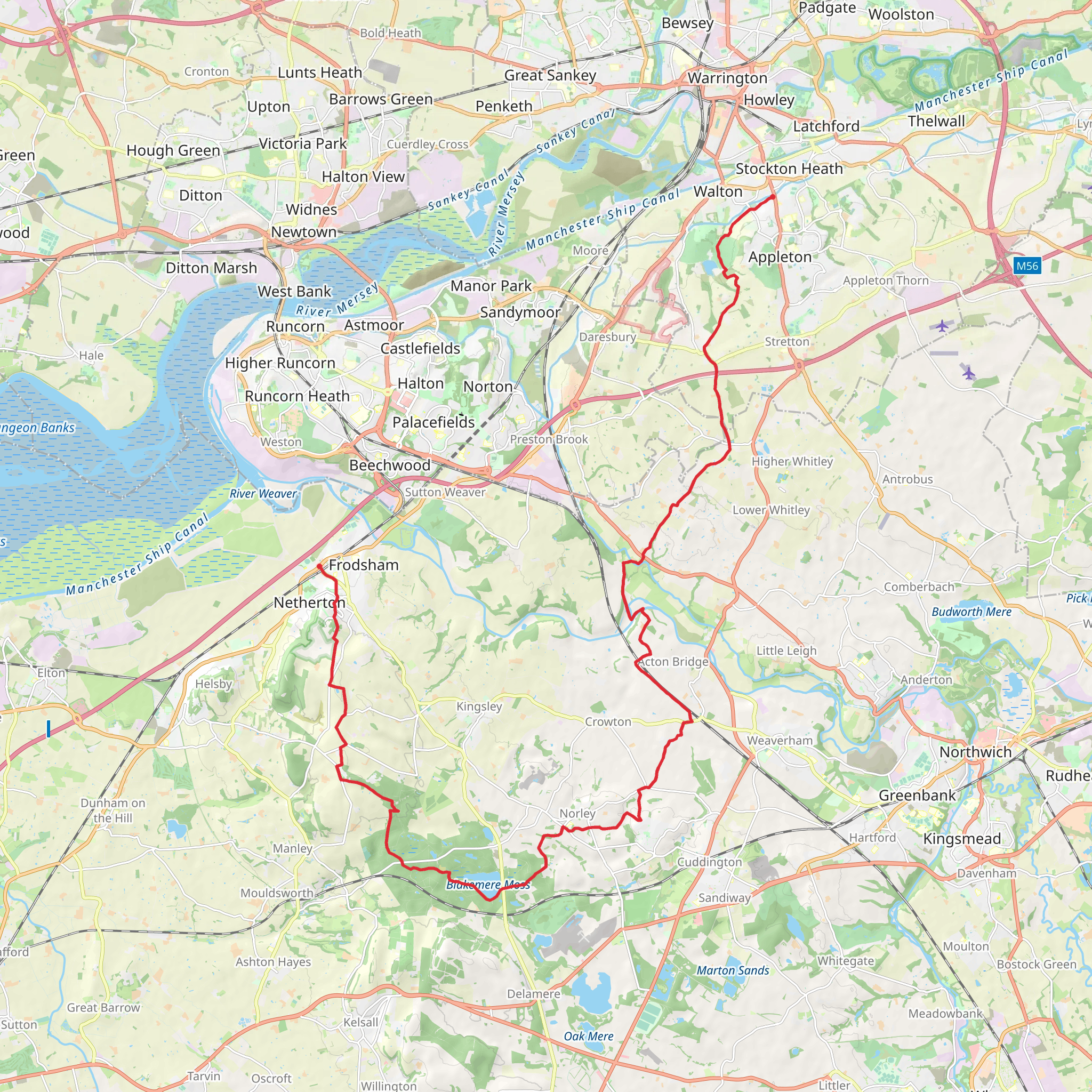 Delamere Way mobile static map