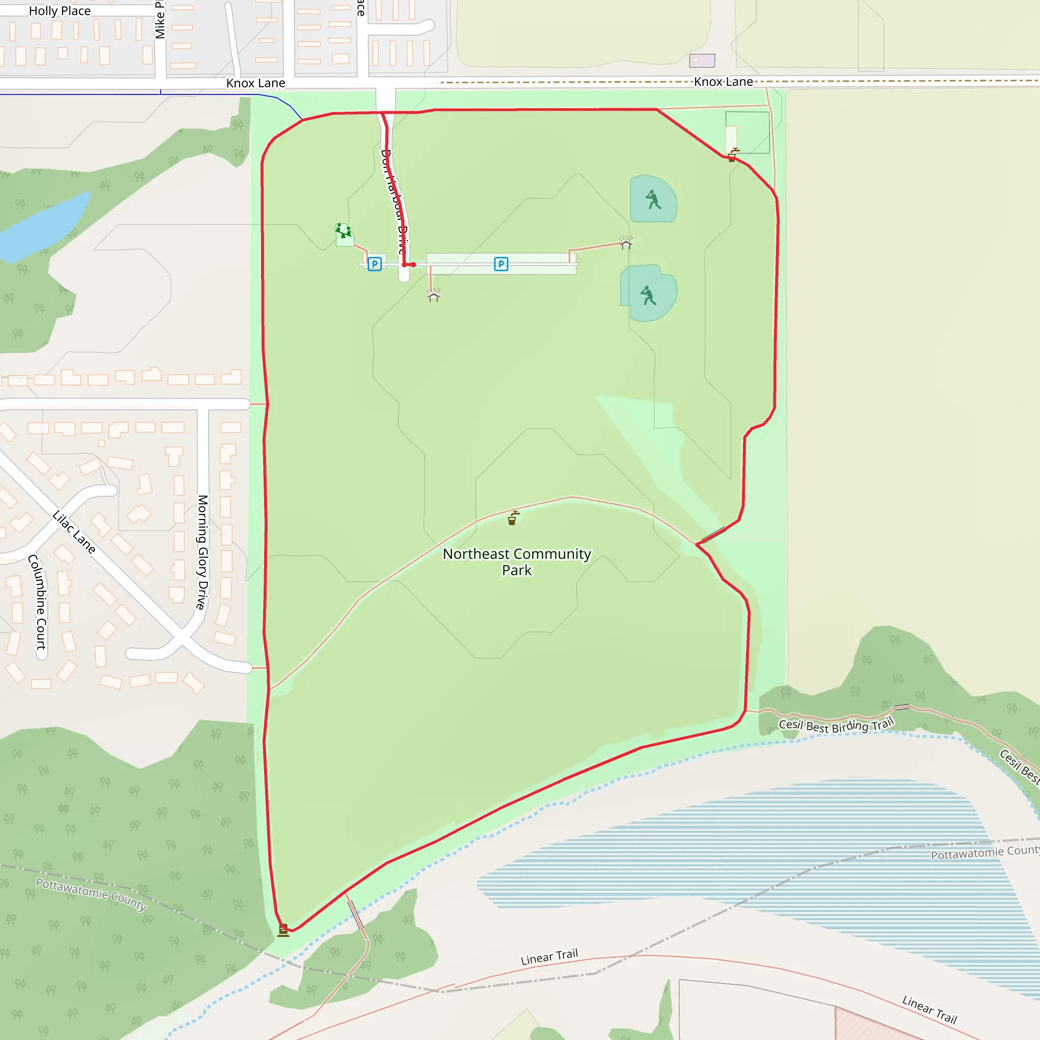 Northeast Community Park Loop mobile static map