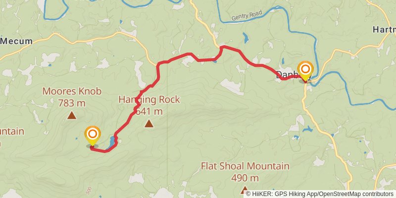 Mountains-to-Sea Trail stage 43 Map