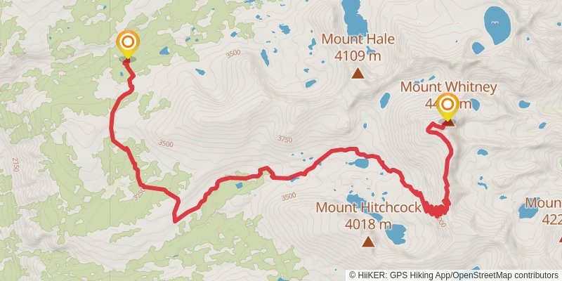 John Muir Trail stage 20 Map
