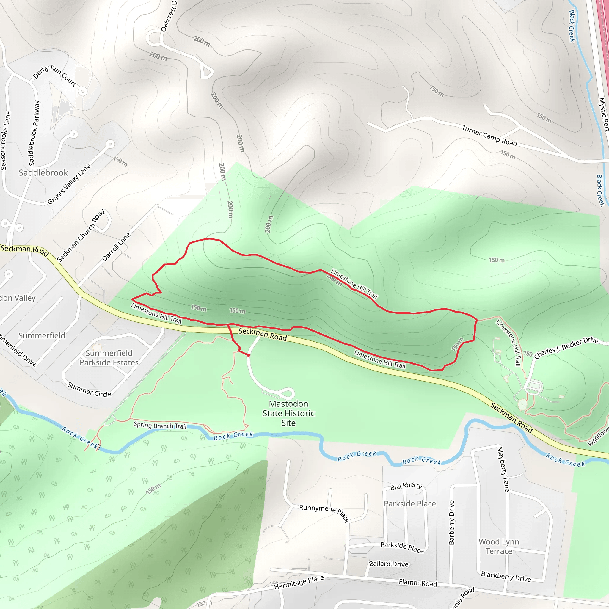 Limestone Hill Loop Trail mobile static map