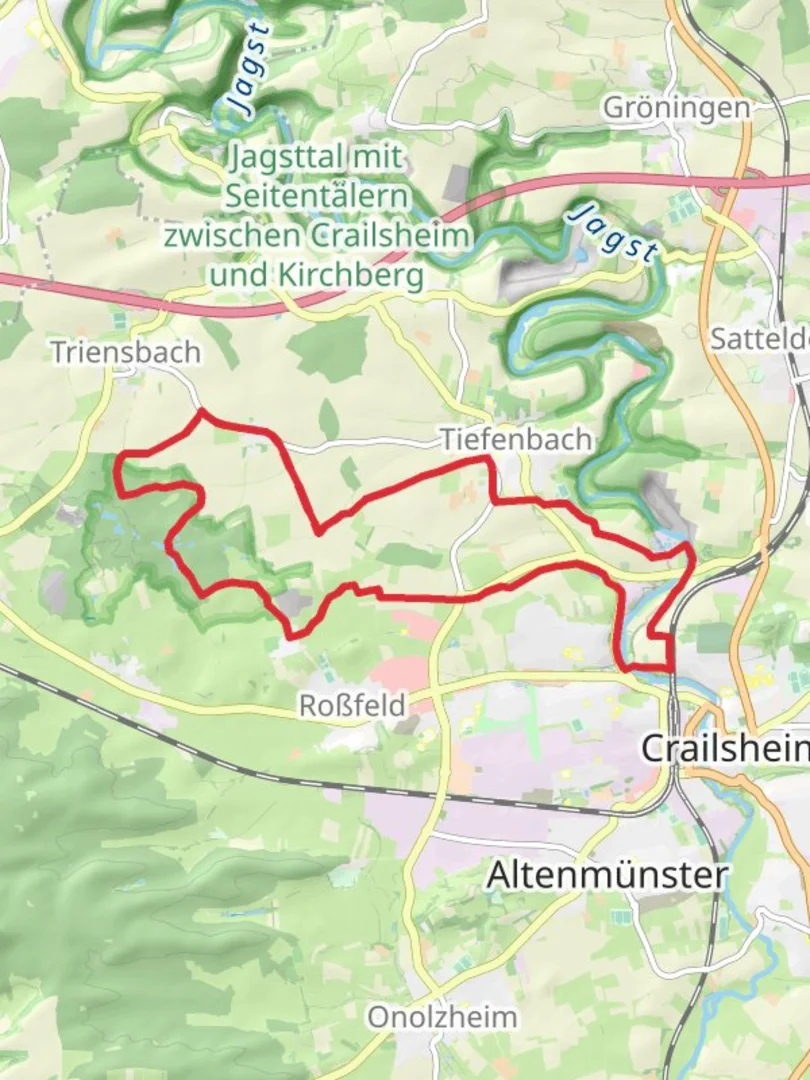 An image depicting the trail Heldenmuhle and Reubenberg Loop and its surrounding area.
