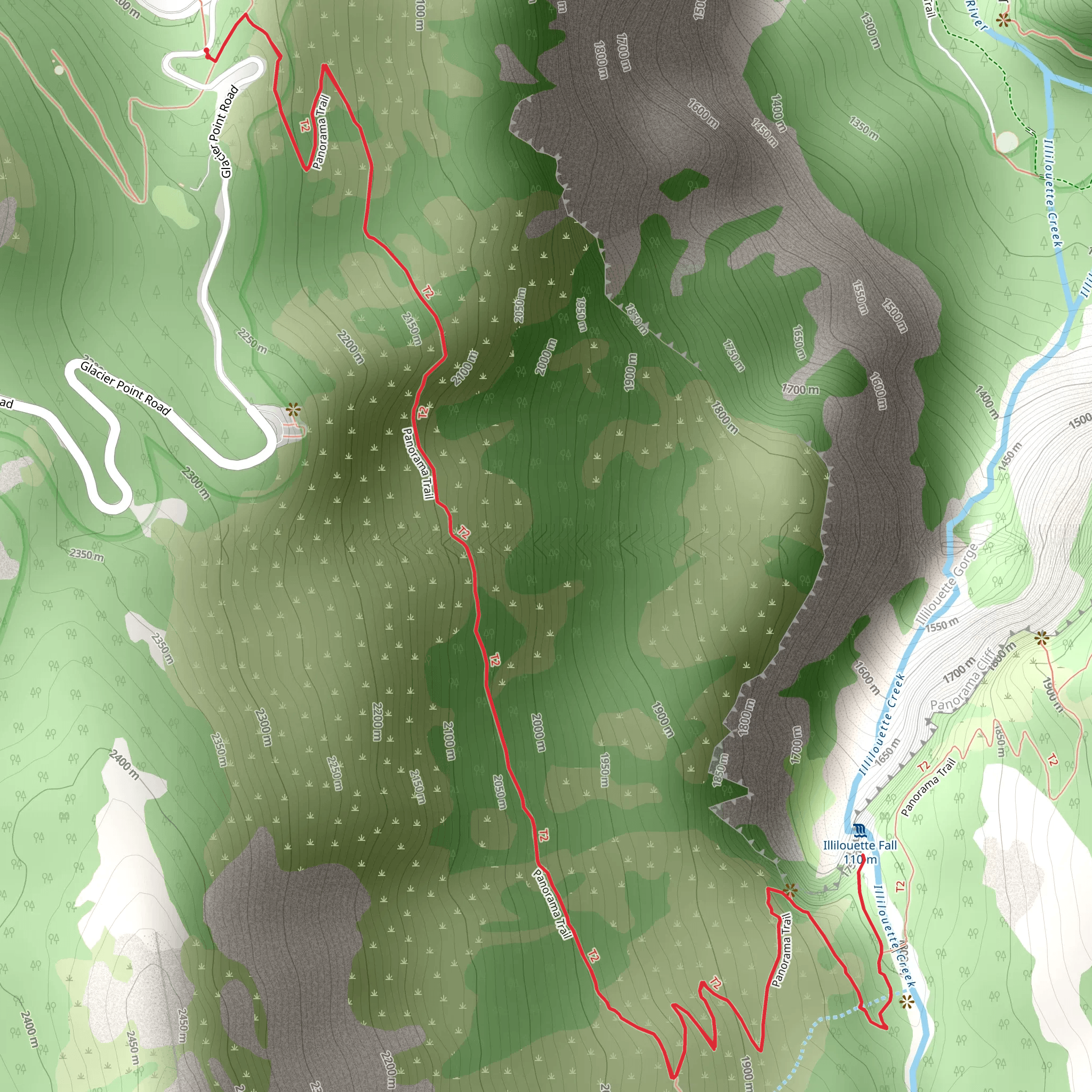 Illilouette Fall via Panorama Trail mobile static map