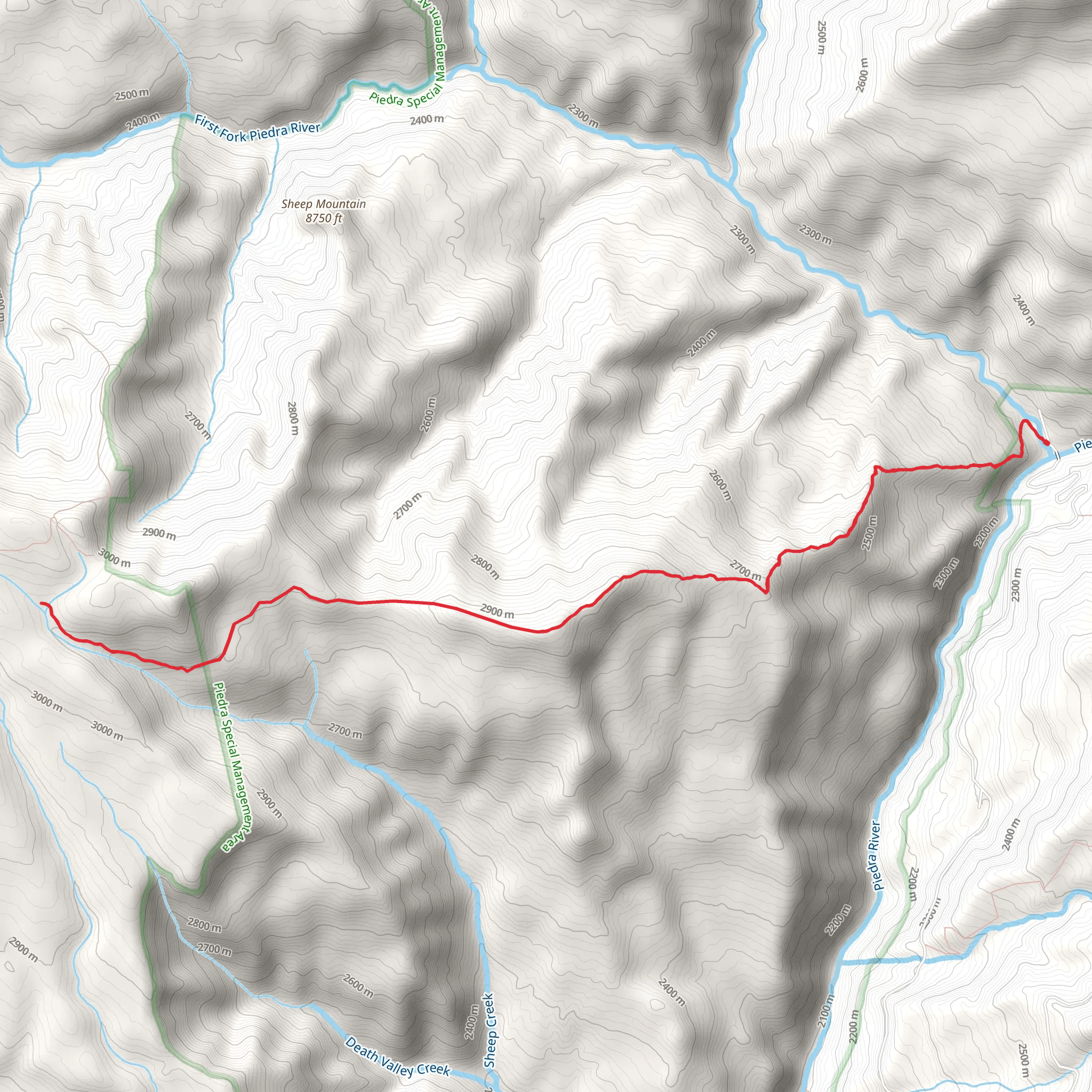 Baldy Mountain Trail mobile static map