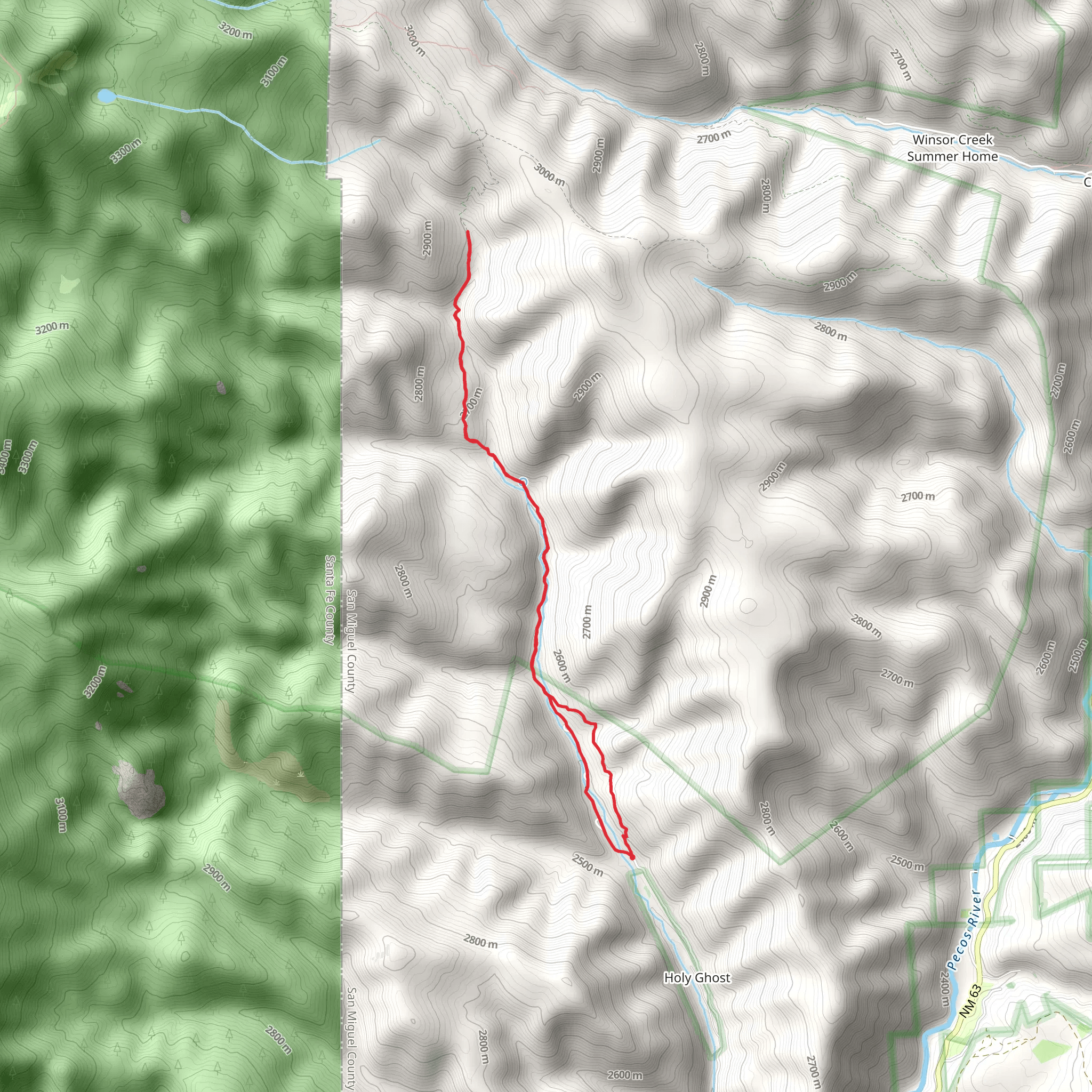 Holy Ghost Trail mobile static map