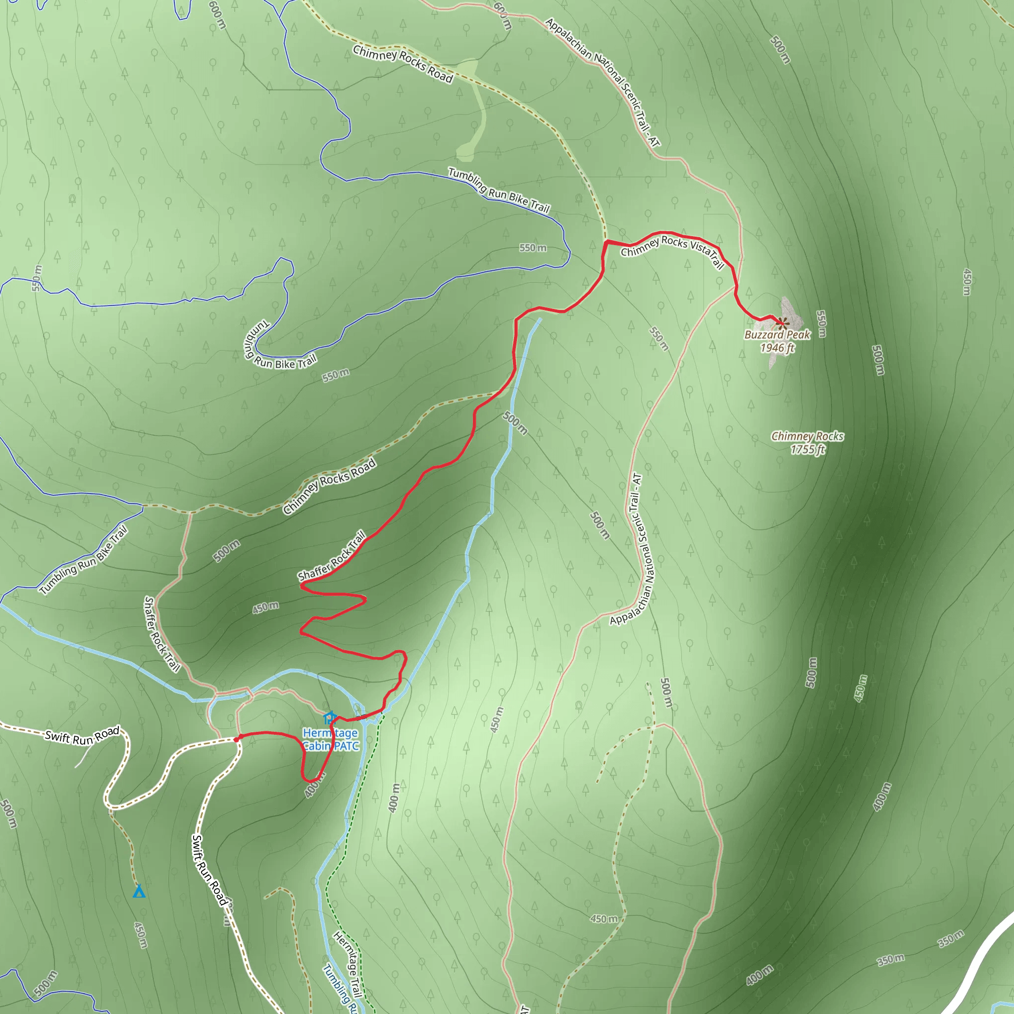 Buzzard Peak Trail mobile static map