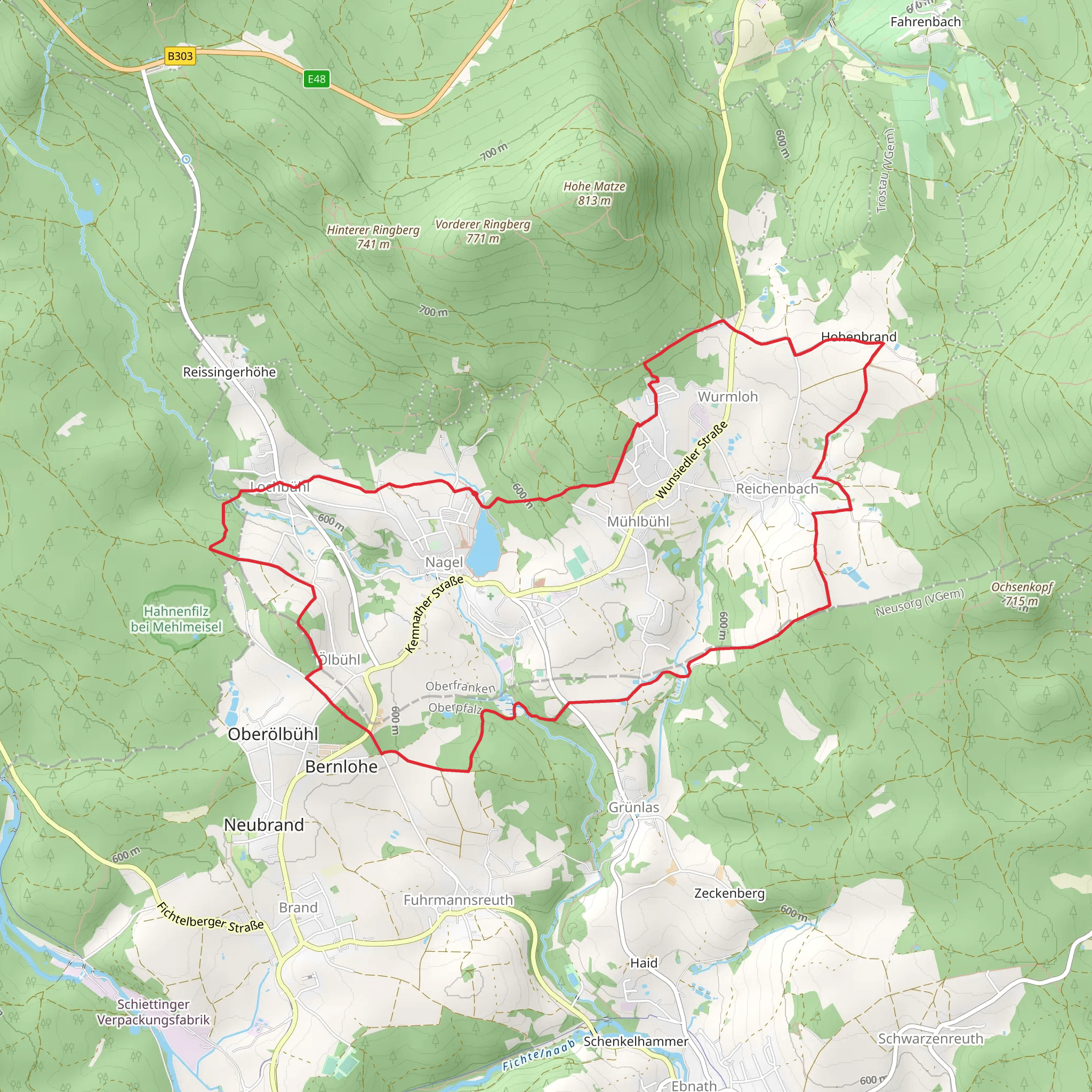 Nagler See via Brand Max Reger Weg mobile static map