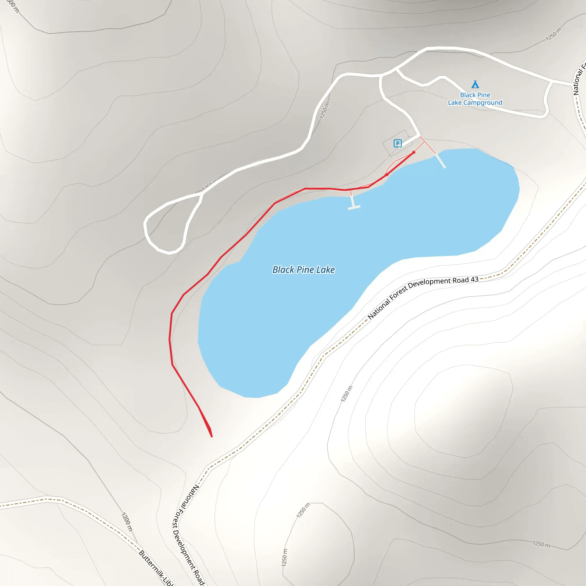 Blackpine Lake Trail mobile static map