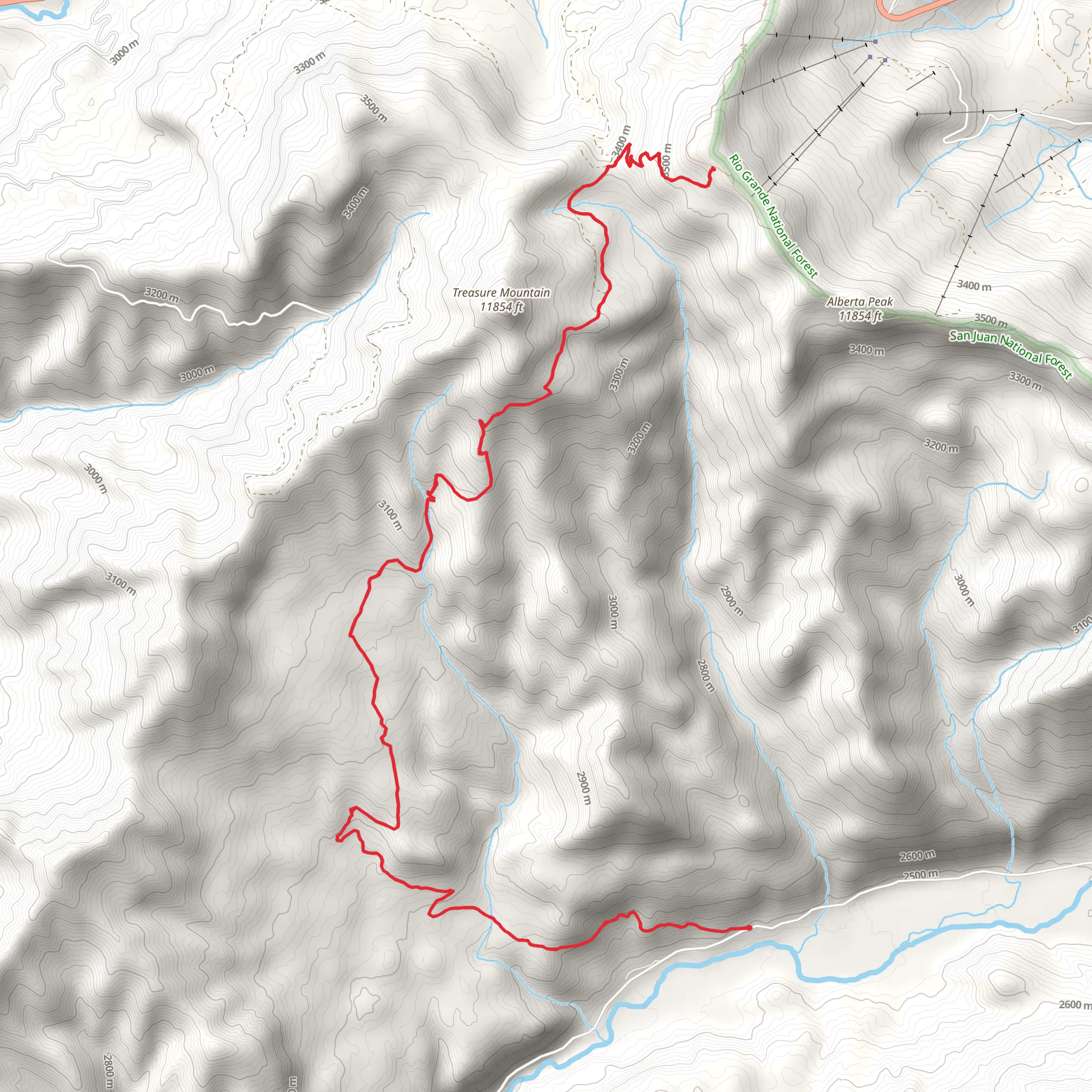 Treasure Mountain Trail mobile static map