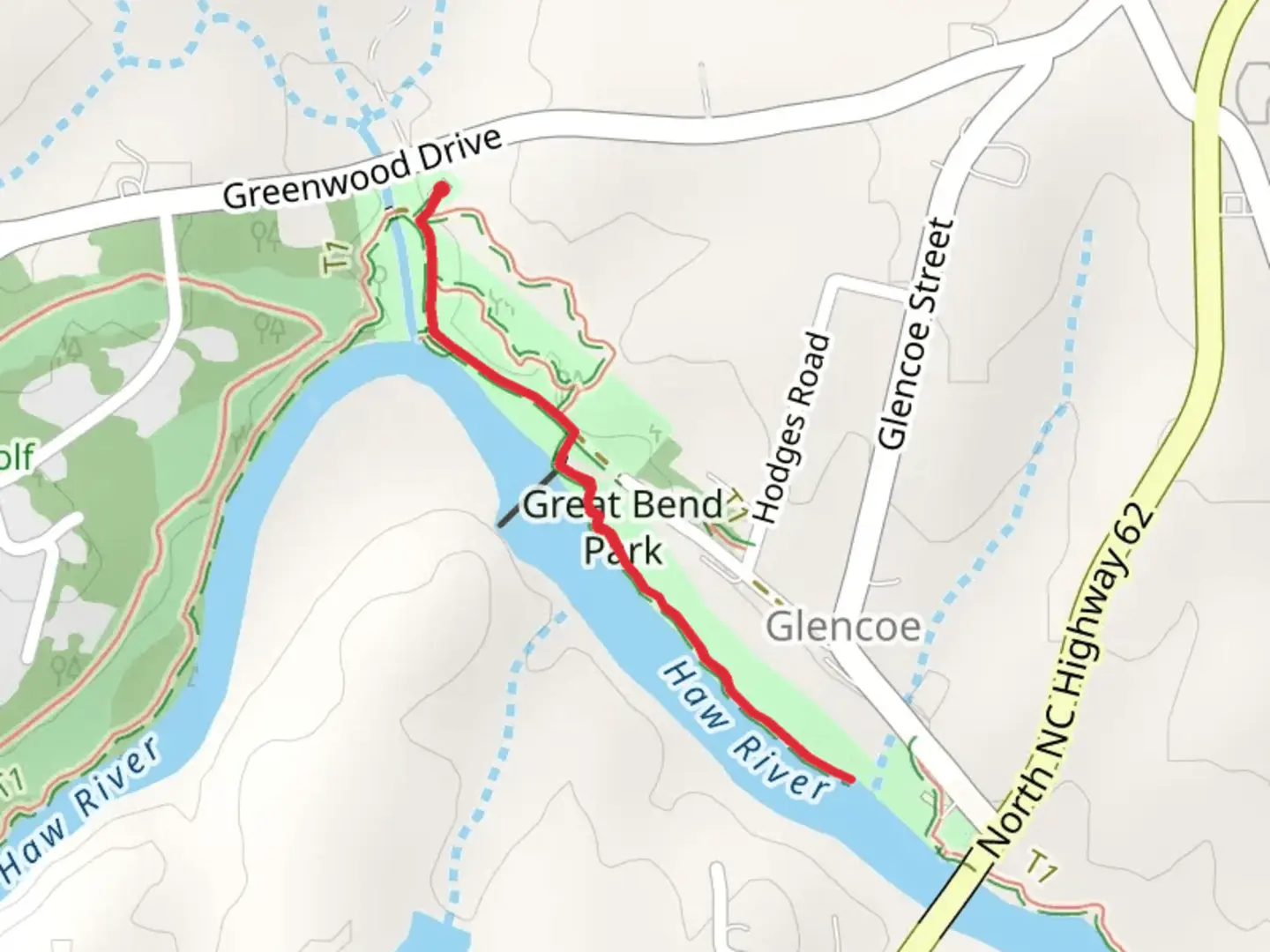 An image depicting the trail Haw River Walk and its surrounding area.