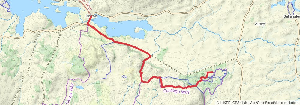 Florencecourt to Belecoo - The Cuilcagh Way stage 3 Map