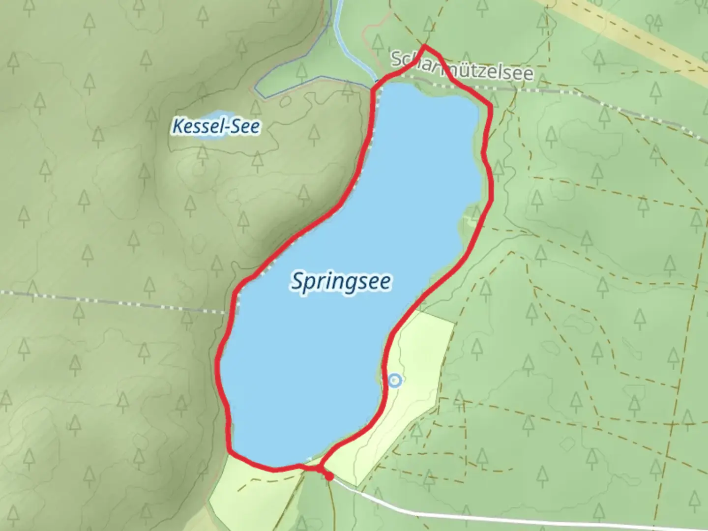 An image depicting the trail Springsee Loop and its surrounding area.