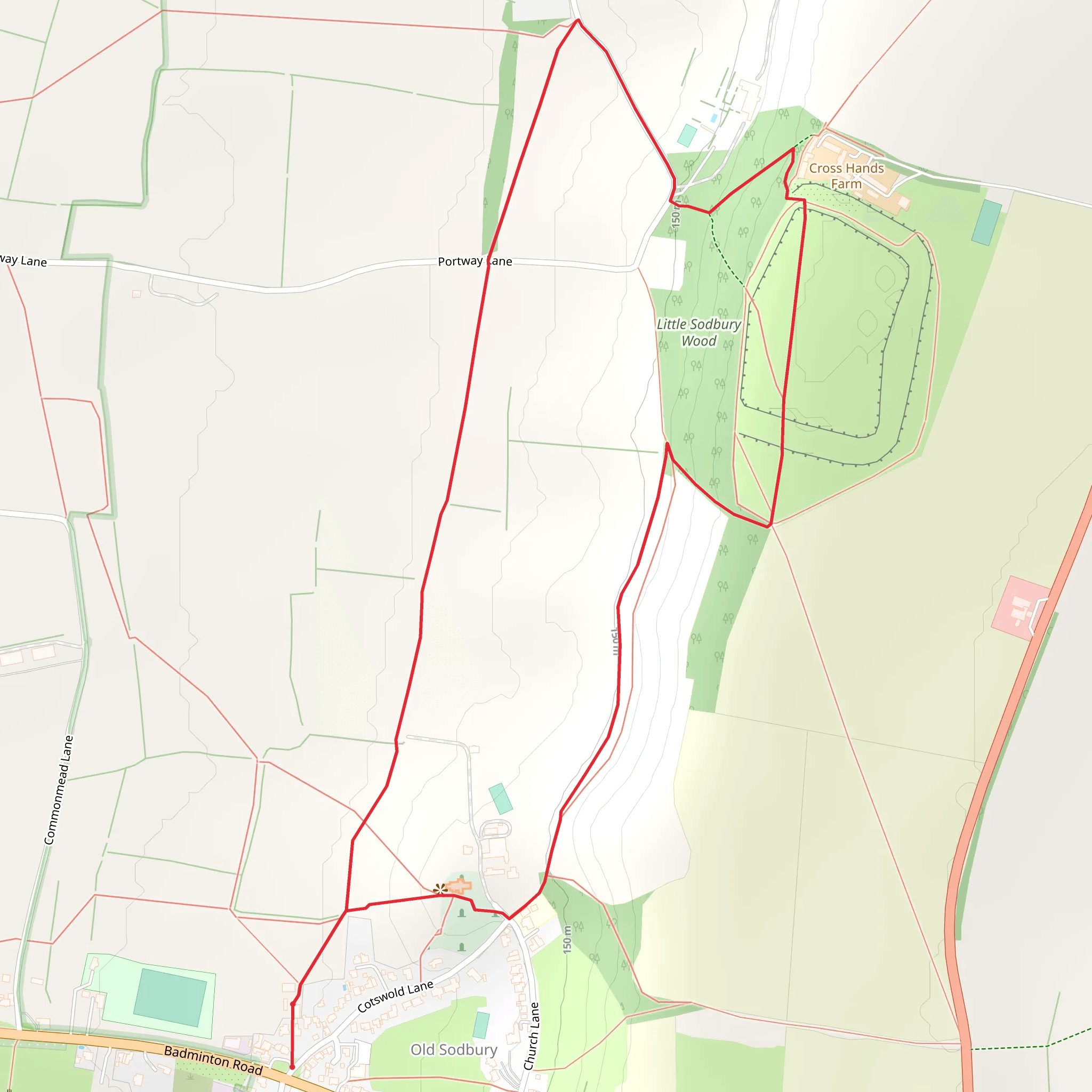 Old Sodbury - the Hill Fort and Church mobile static map