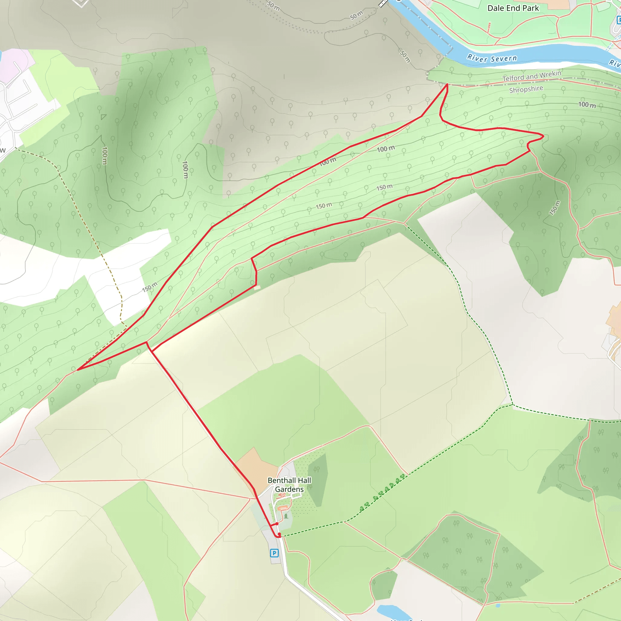 Benthall Edge Wood via Cross Britain Way mobile static map