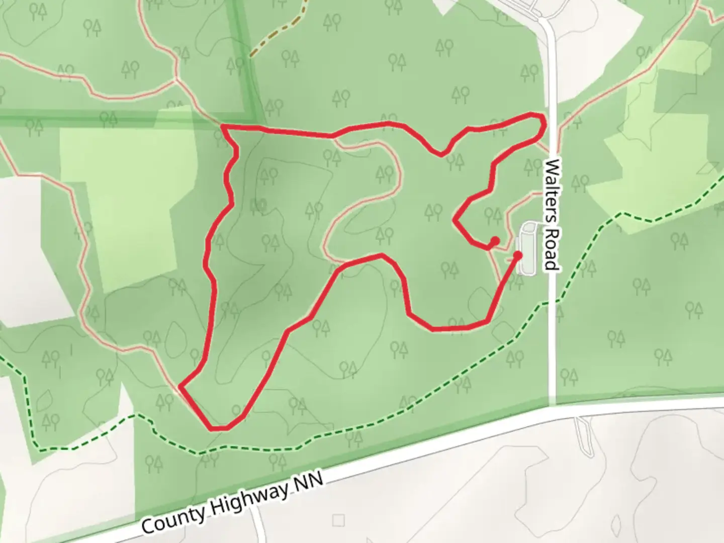 An image depicting the trail Blue and Orange Loop and its surrounding area.