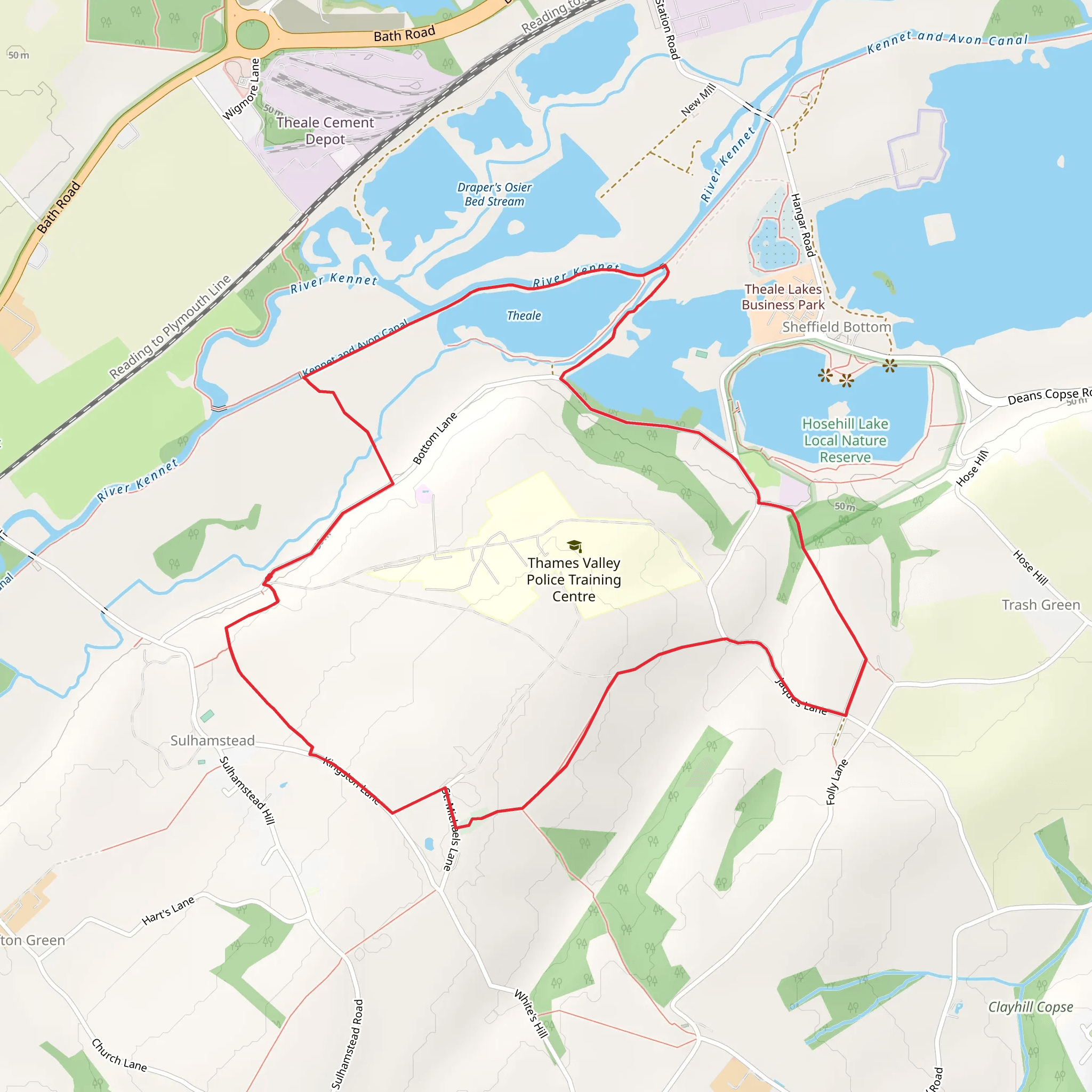 Sulhamstead Loop mobile static map