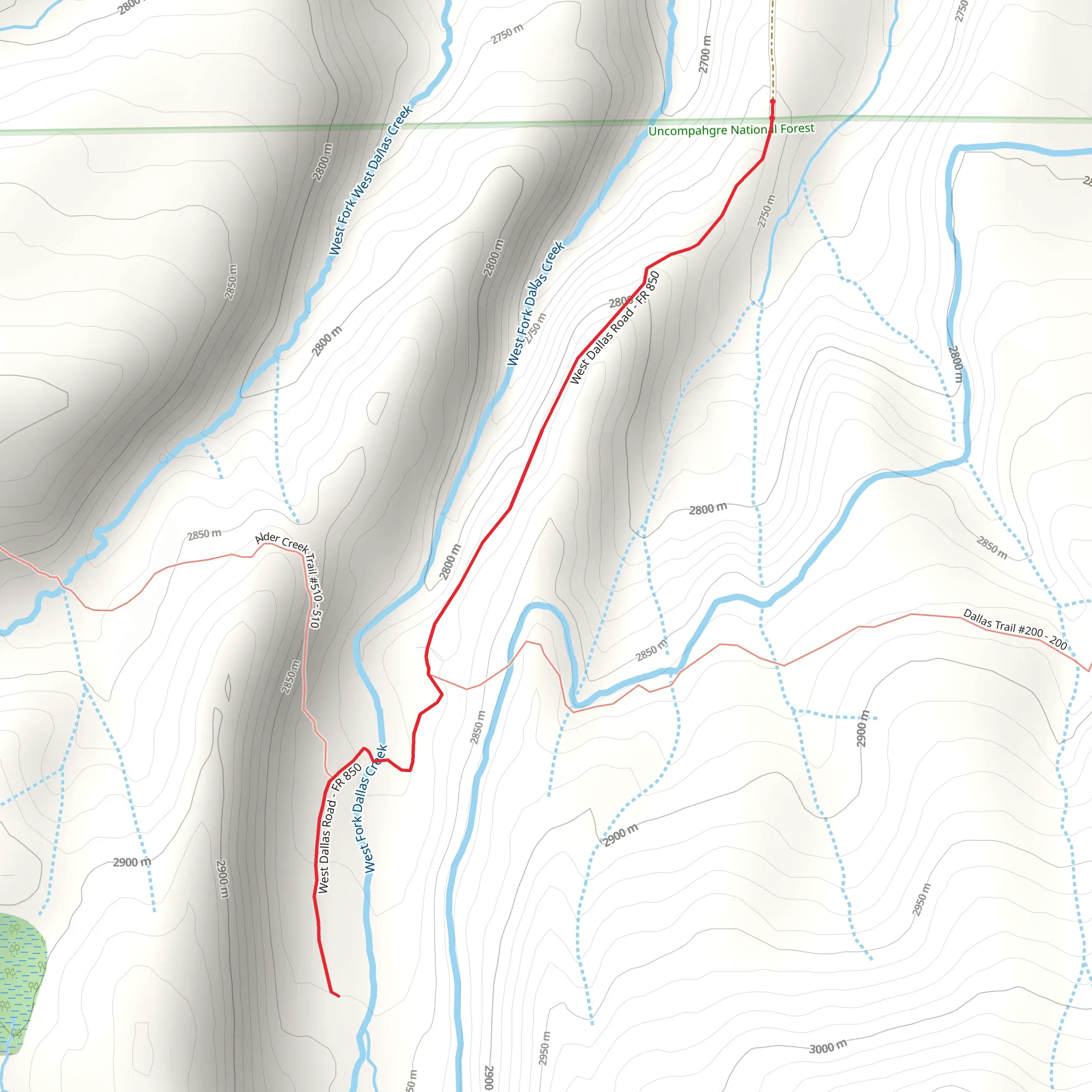West Dallas Out and Back mobile static map