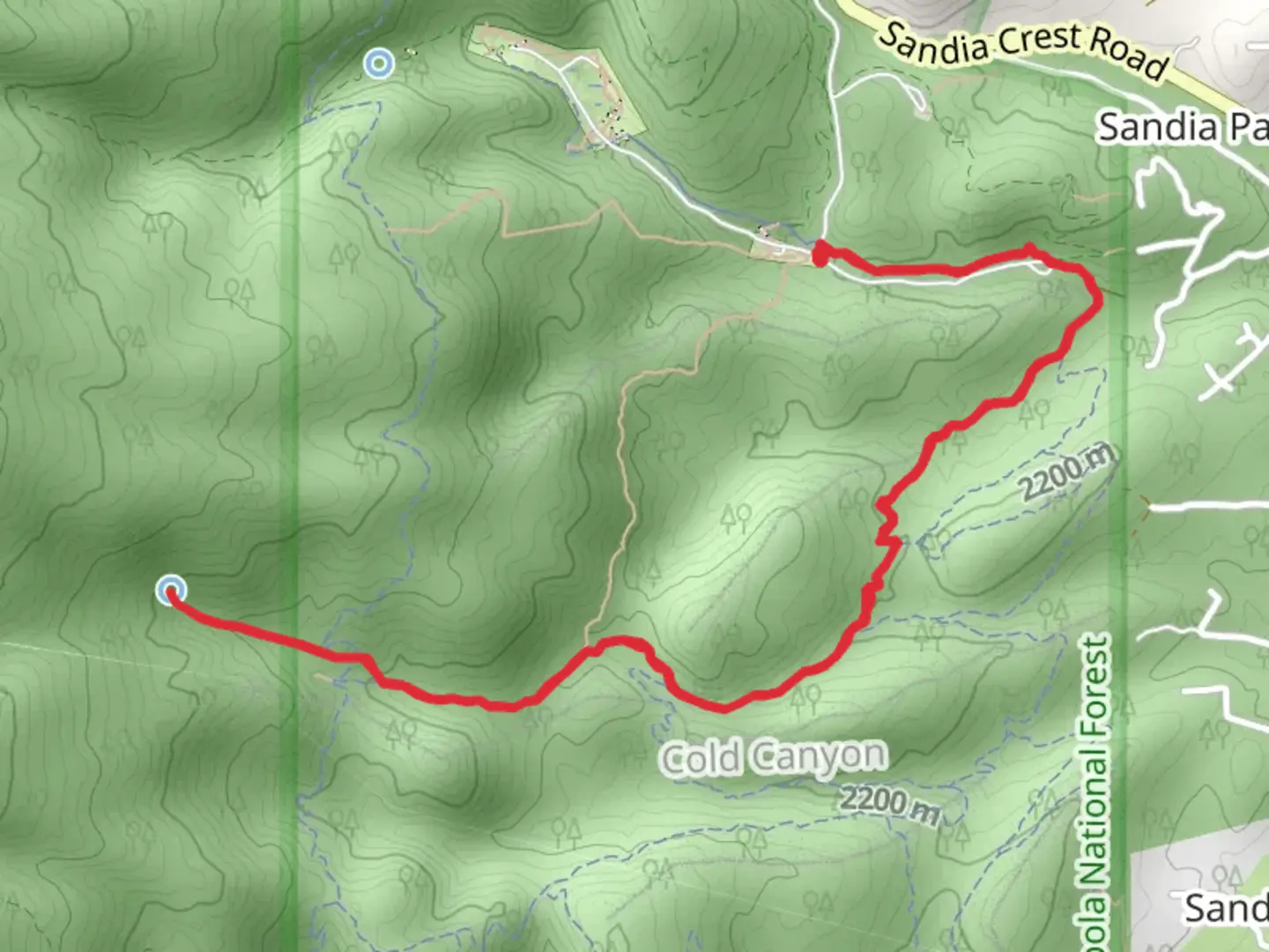 An image depicting the trail Armijo Trail Out and Back and its surrounding area.