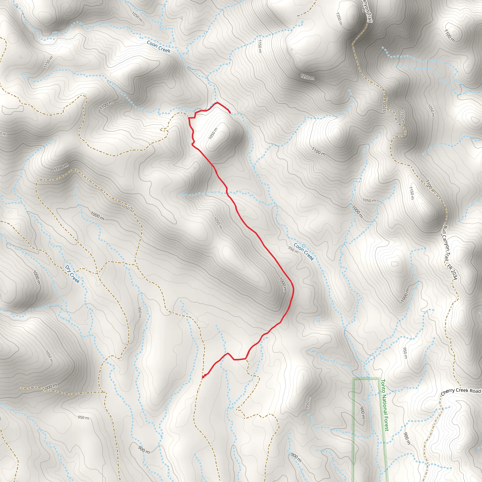 Coon Creek Out and Back mobile static map