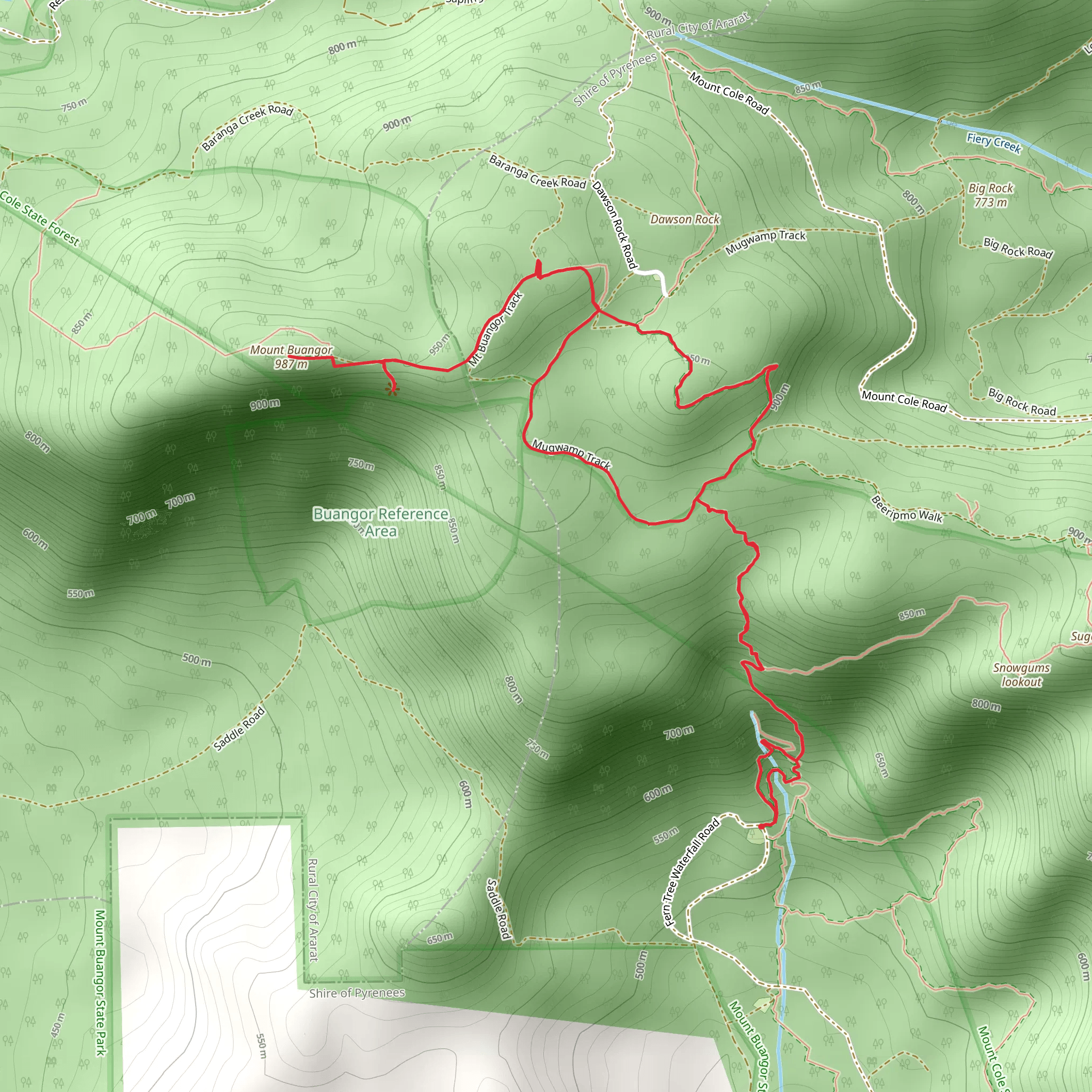 Mount Buangor Walk mobile static map