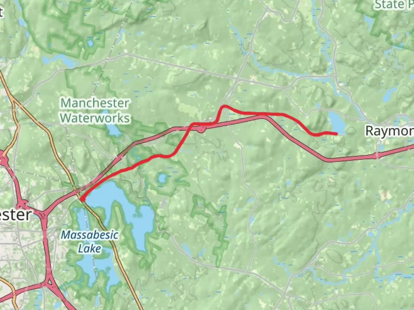 An image depicting the trail Onway Lake via Rockingham Recreational Rail Trail and its surrounding area.