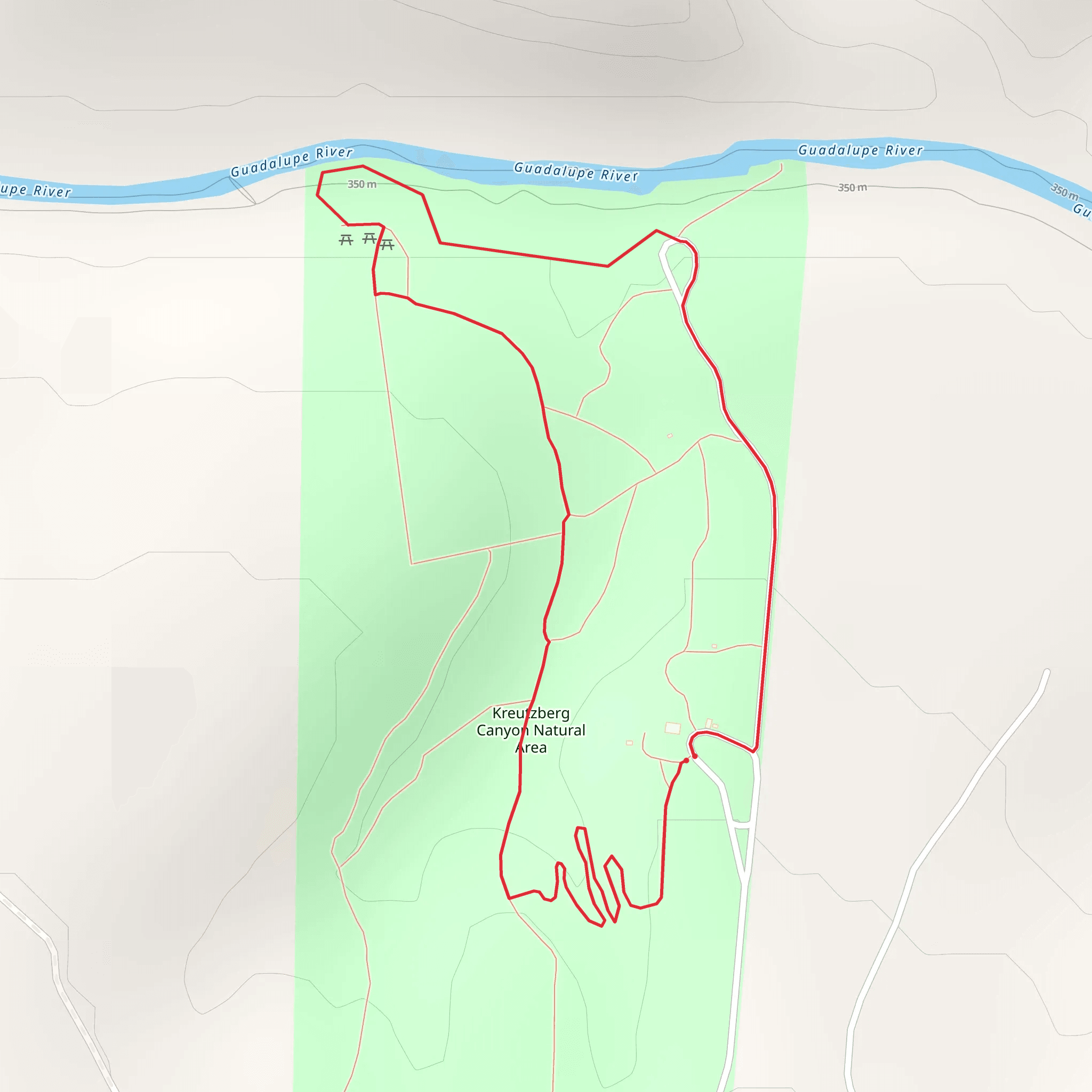 Kreutzberg Canyon Natural Area Loop mobile static map