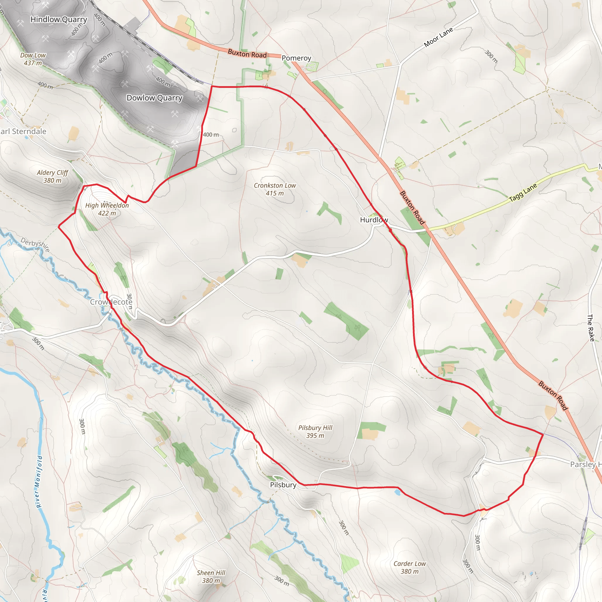 Sparklow - Crowdicote and Pilsbury Circular mobile static map