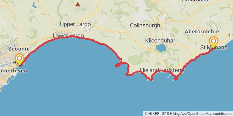 Fife Coastal Path stage 5 Map