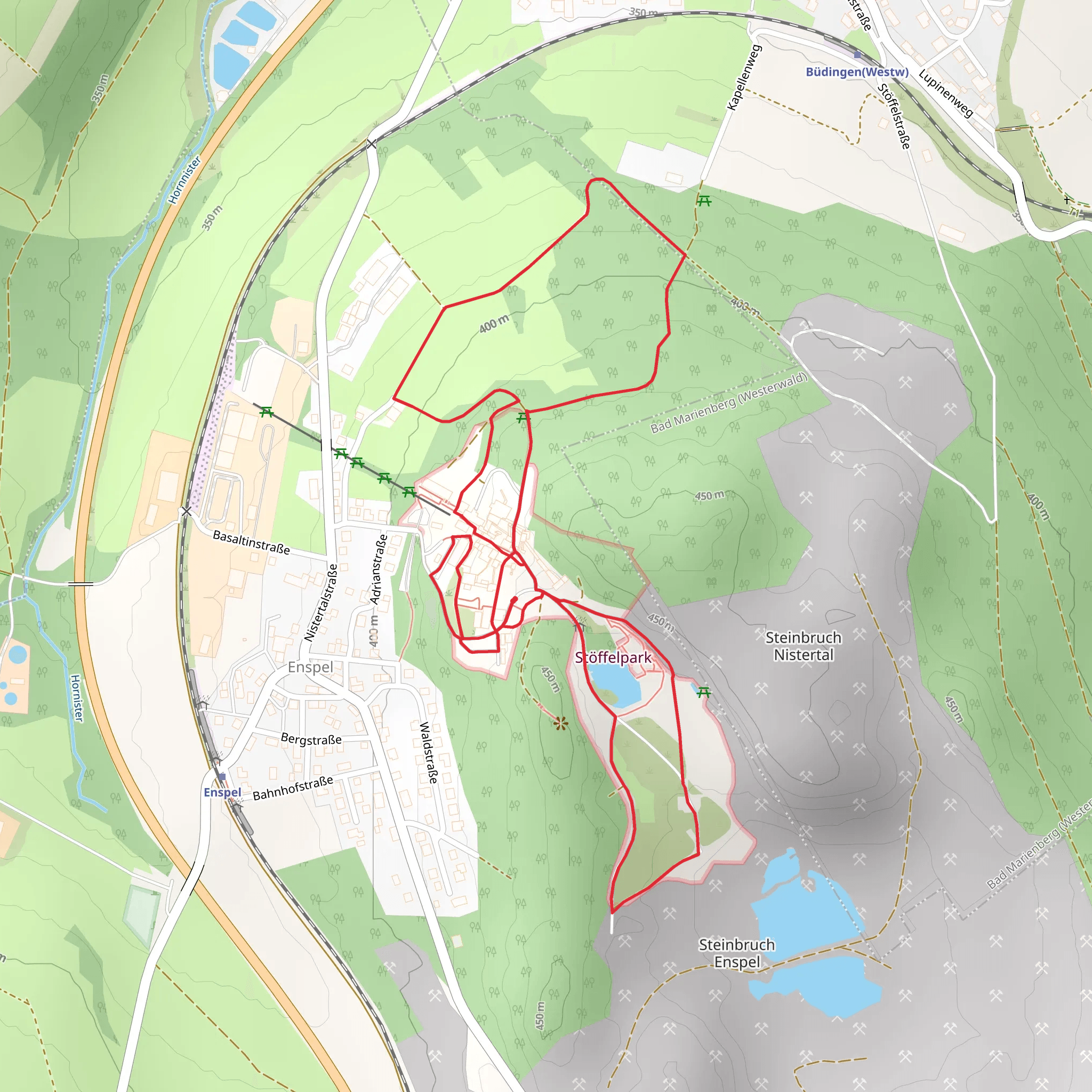 Aussichtsturm Panorama Südost and Stöffel Park Loop mobile static map
